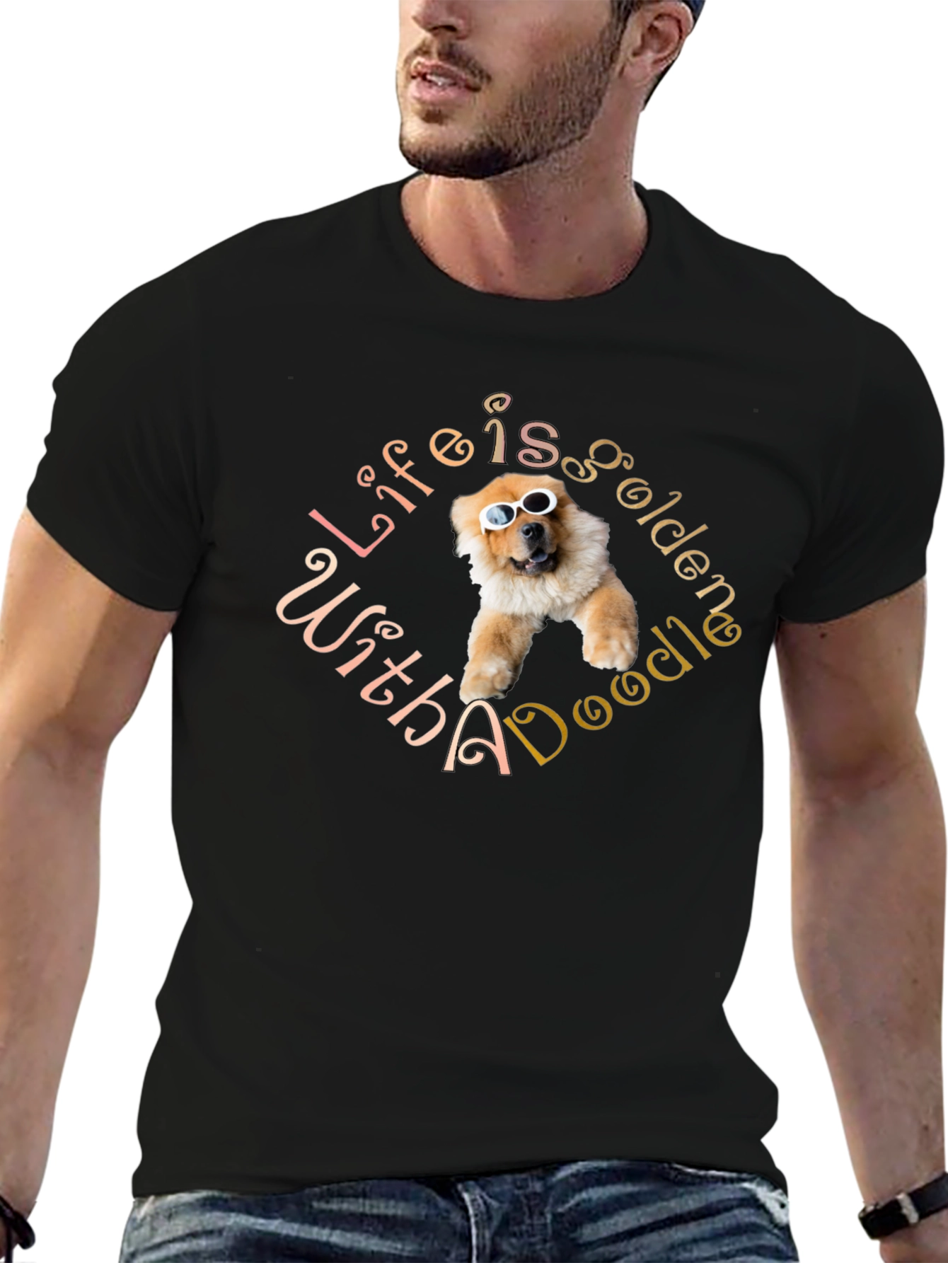 Life is Golden with a Doodle Graphic T-Shirt