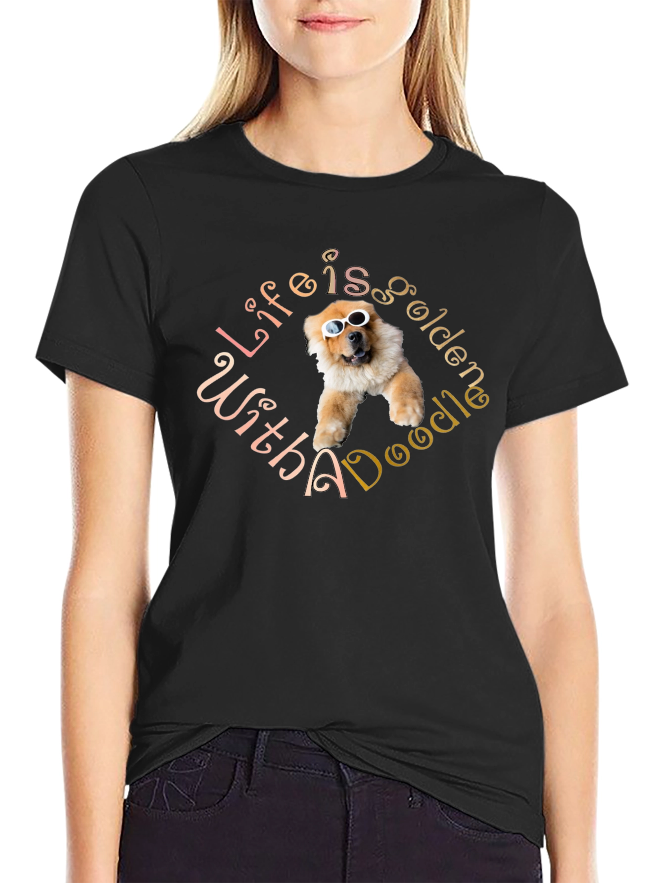 Life is Golden with a Doodle Graphic T-Shirt