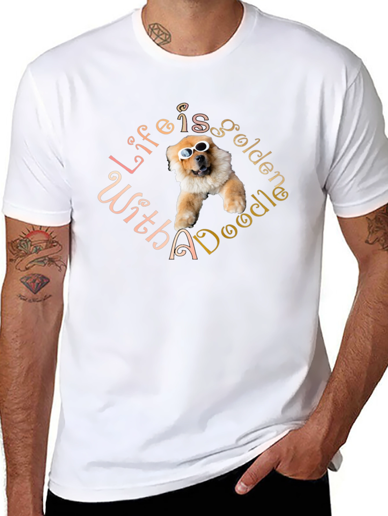 Life is Golden with a Doodle Graphic T-Shirt