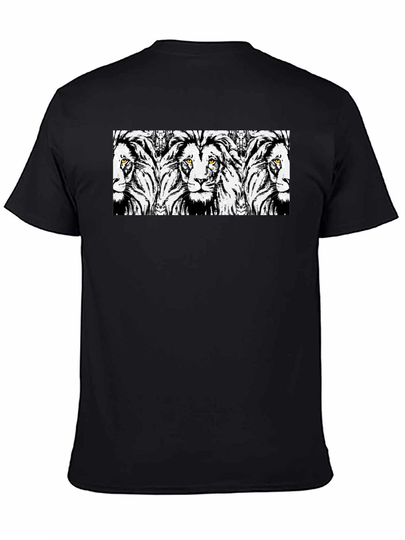Lion Print Black T-Shirt - Bold Graphic Tee