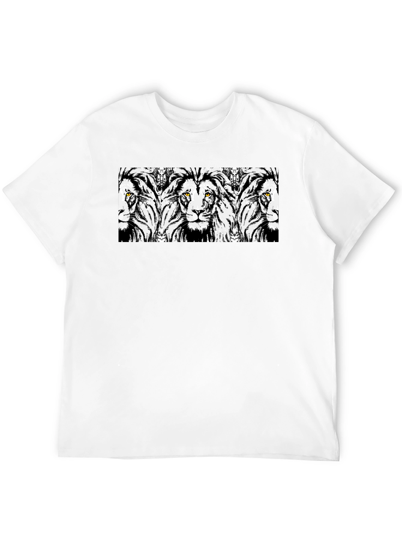 Lion Print Black T-Shirt - Bold Graphic Tee
