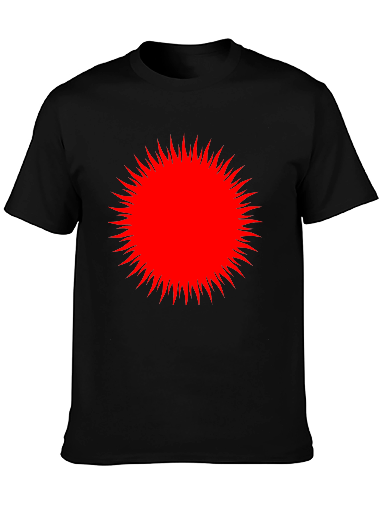 Red Burst Graphic Black T-Shirt