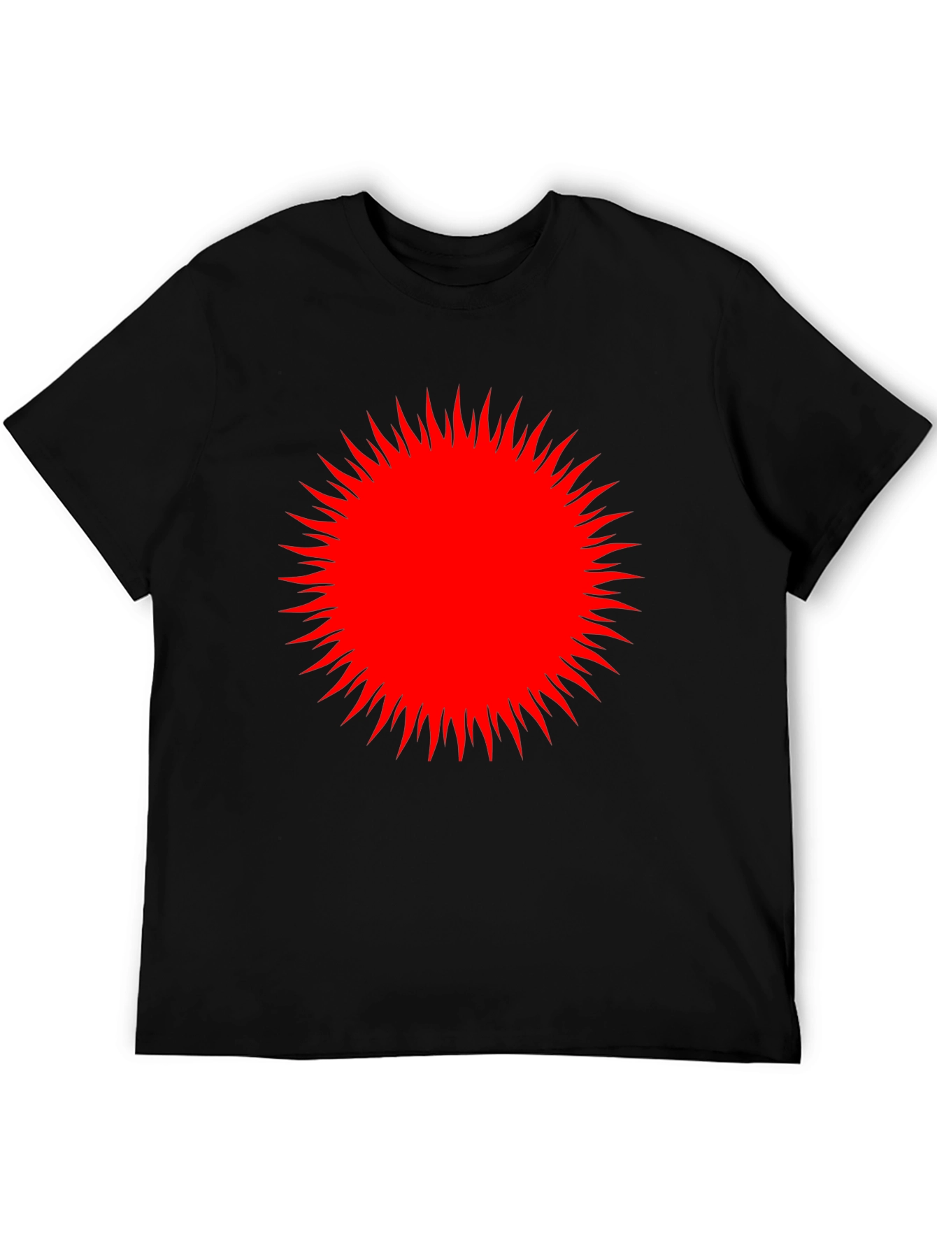 Red Burst Graphic Black T-Shirt
