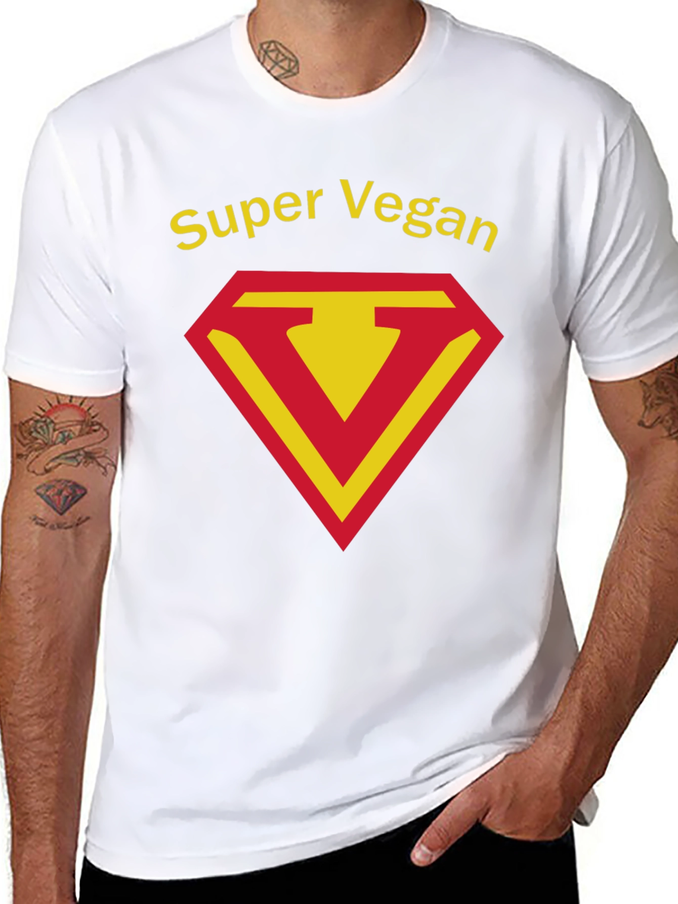 Super Vegan T-Shirt - Black Cotton Tee