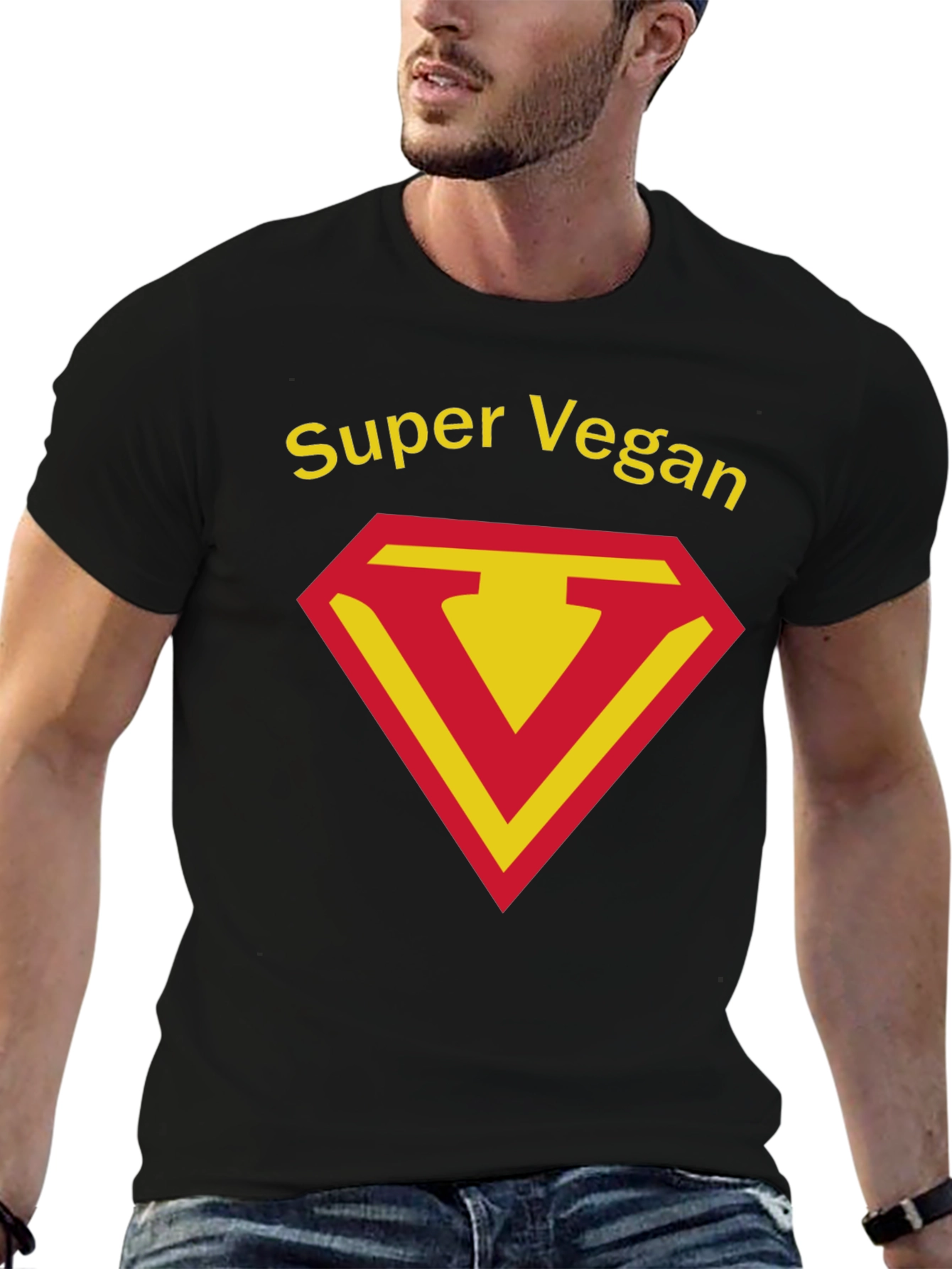 Super Vegan T-Shirt - Black Cotton Tee