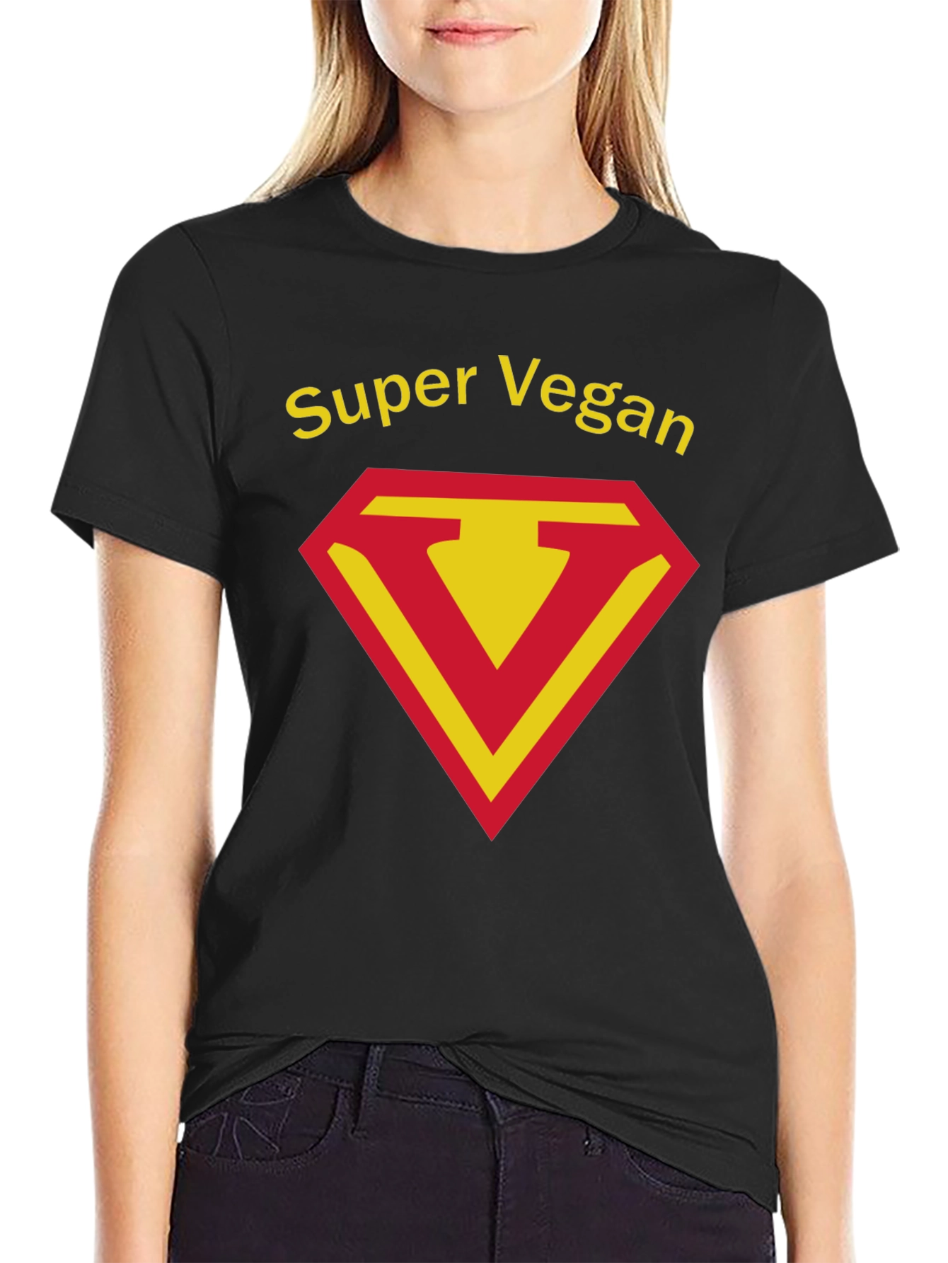 Super Vegan T-Shirt - Black Cotton Tee