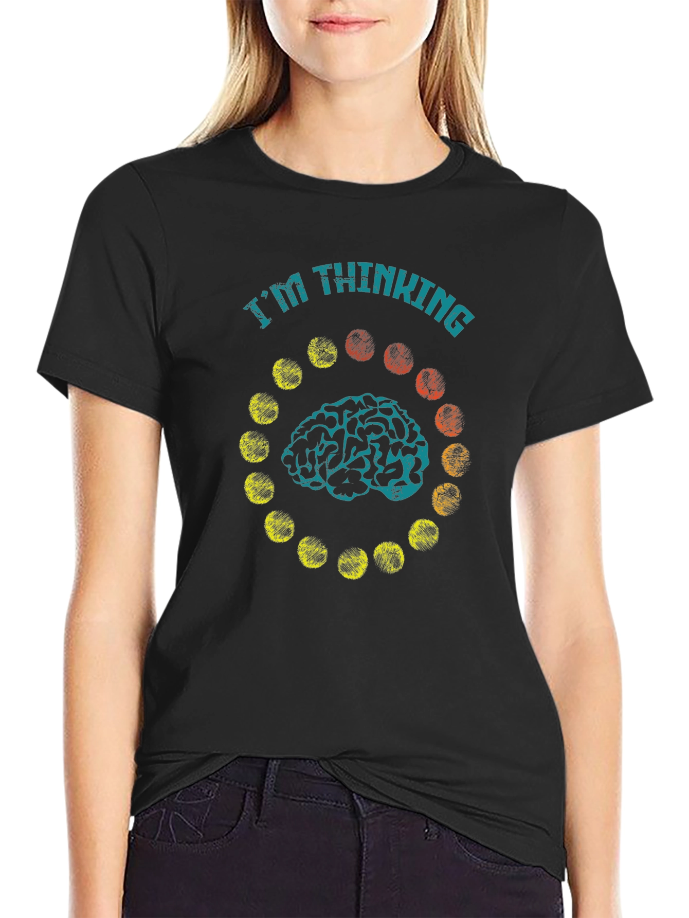 Im Thinking Brain Graphic T-Shirt - Black