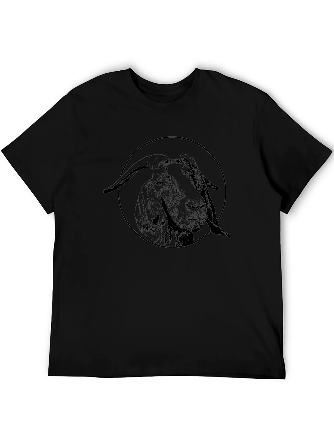 Goat Graphic Tee - Black Crew Neck T-Shirt