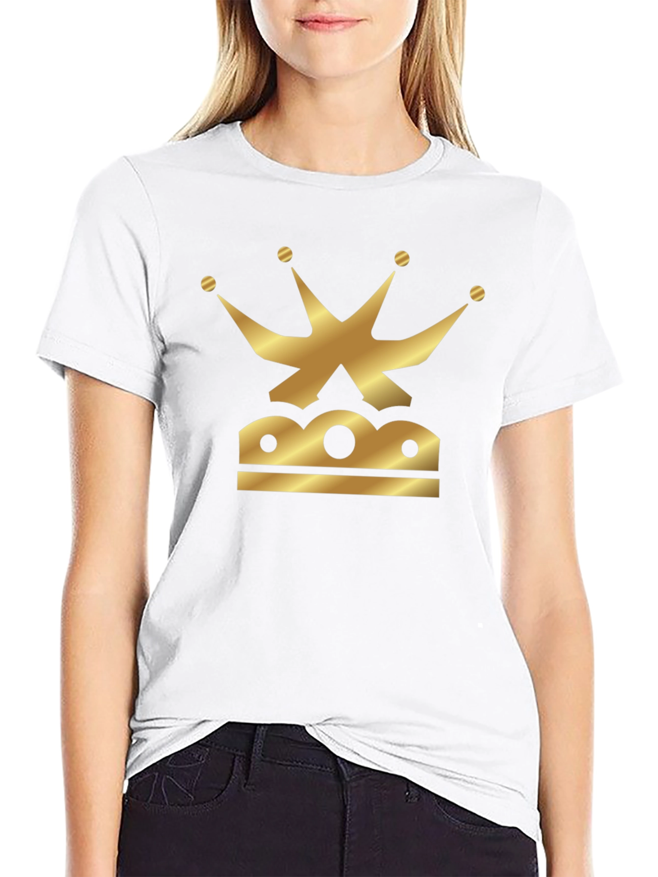 Golden Crown Graphic Black T-Shirt