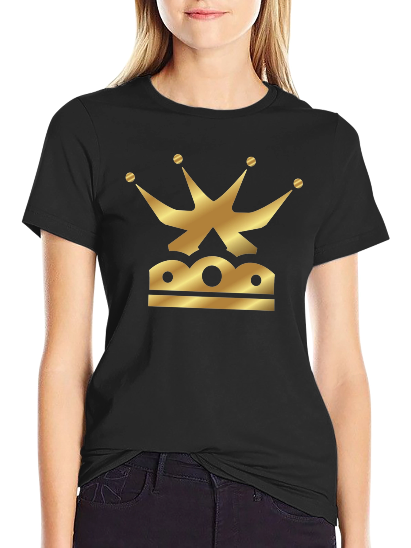 Golden Crown Graphic Black T-Shirt