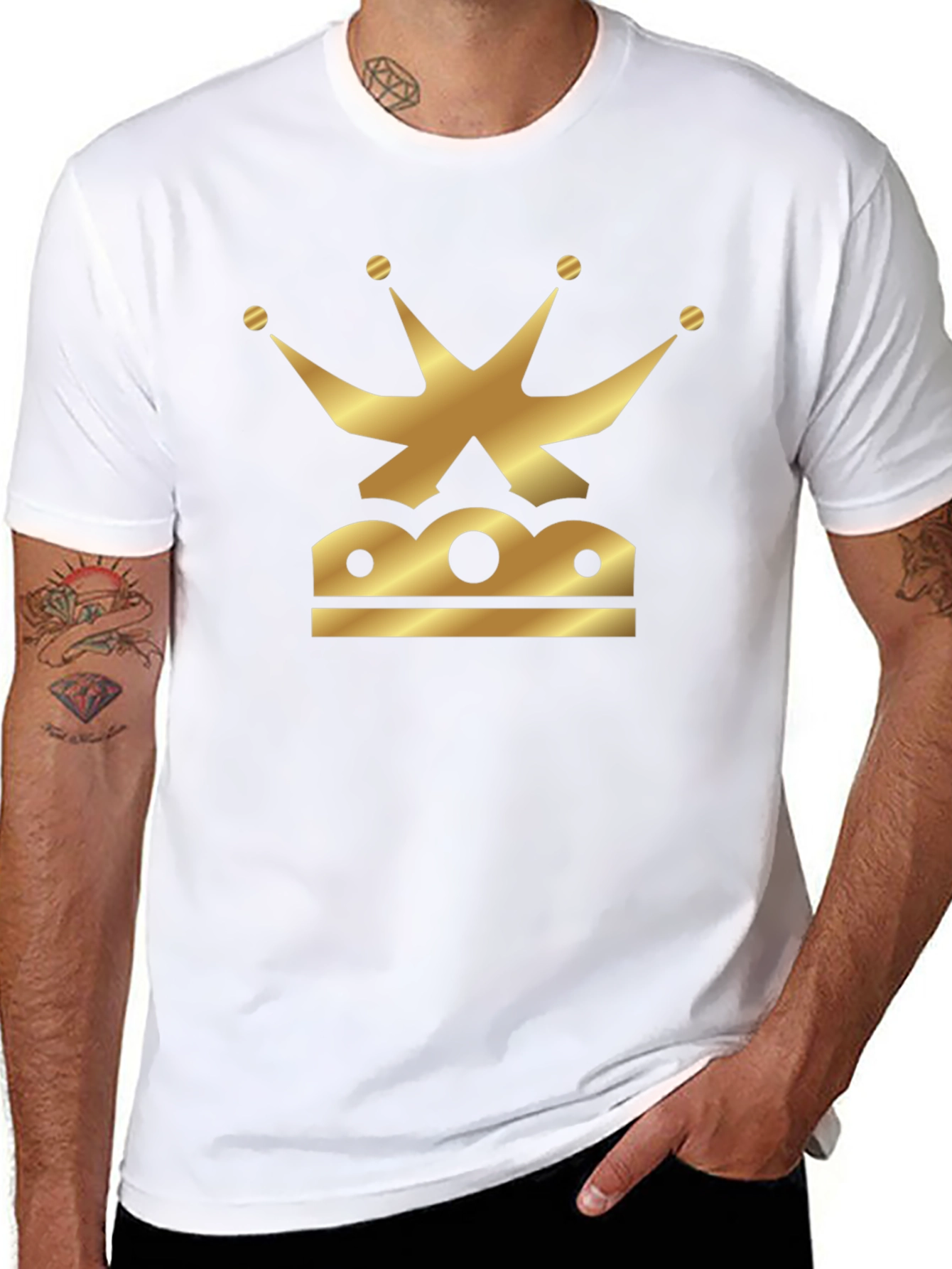 Golden Crown Graphic Black T-Shirt