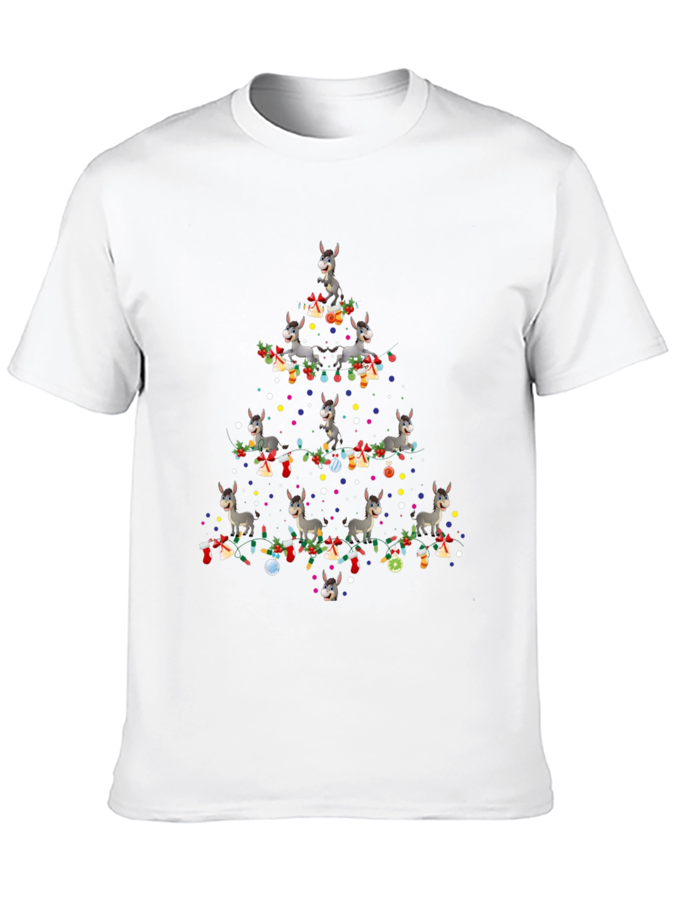 Funny Donkey Christmas Tree T-Shirt