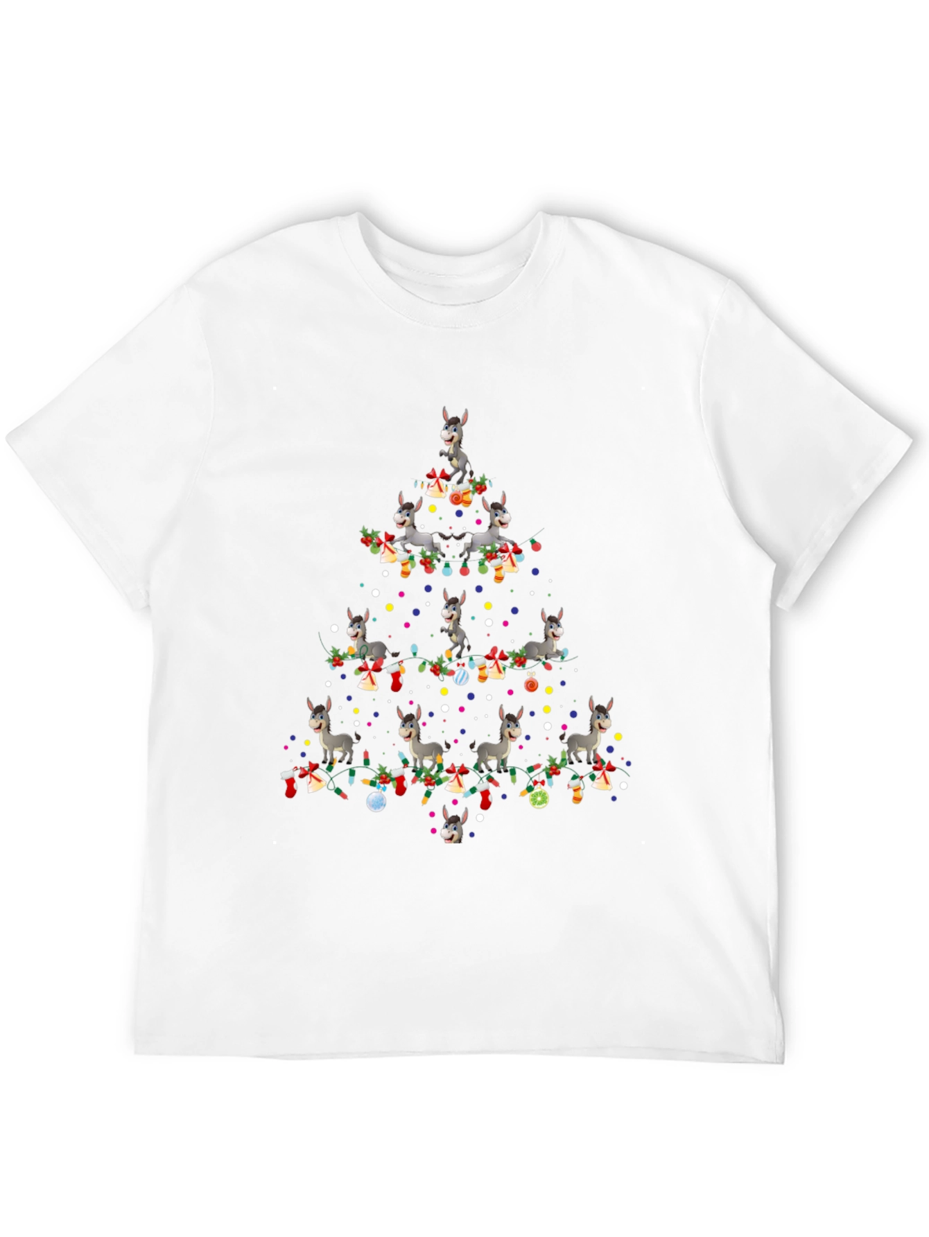 Funny Donkey Christmas Tree T-Shirt