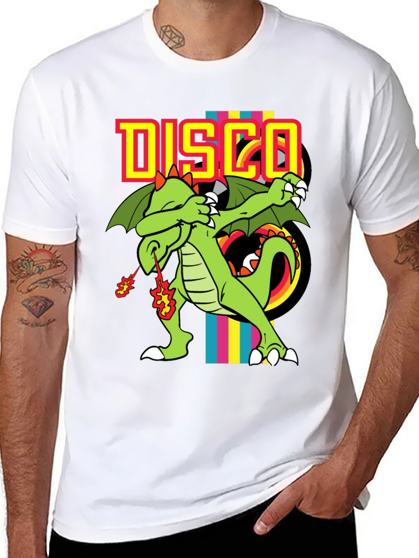 Disco Dragon Graphic T-Shirt