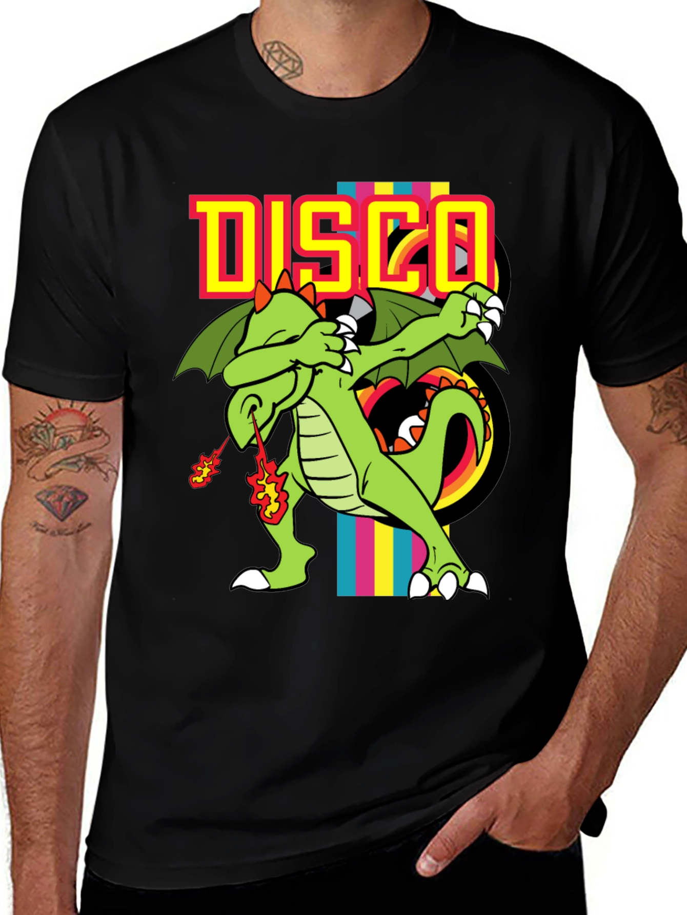 Disco Dragon Graphic T-Shirt