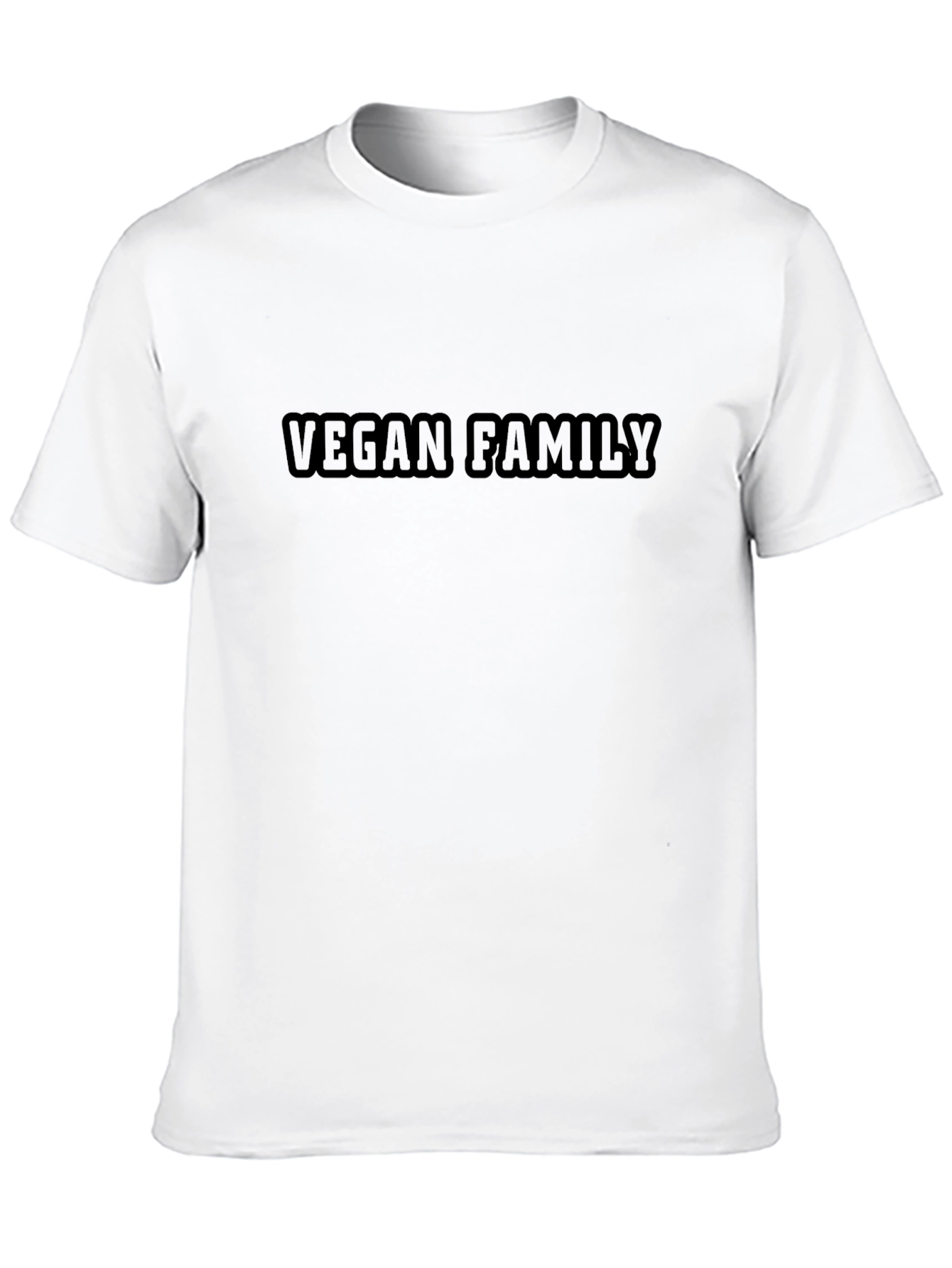 Vegan Family T-Shirt - Black Crew Neck