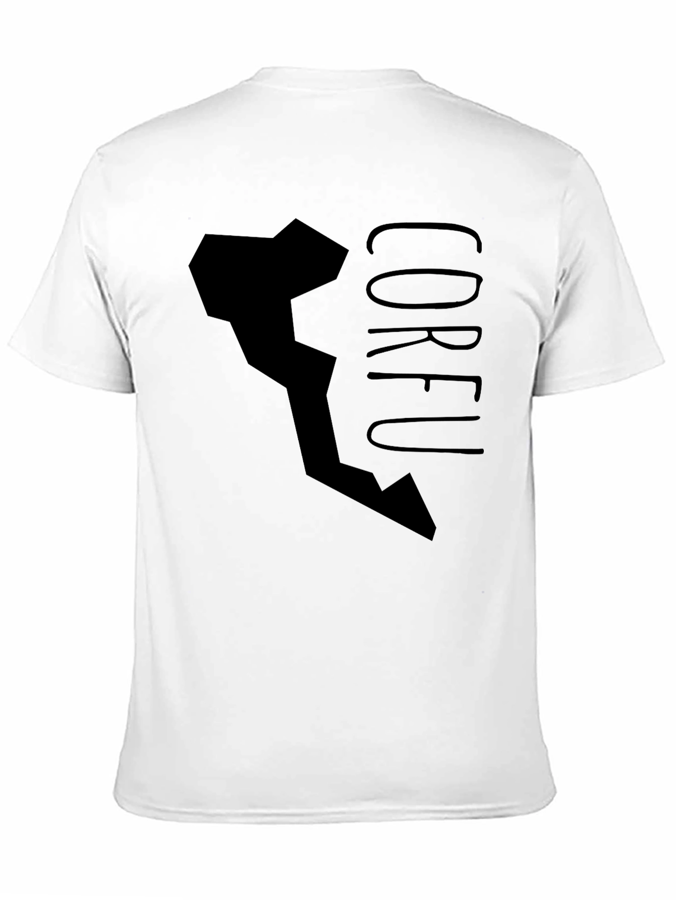 Corfu Graphic Print Black T-Shirt