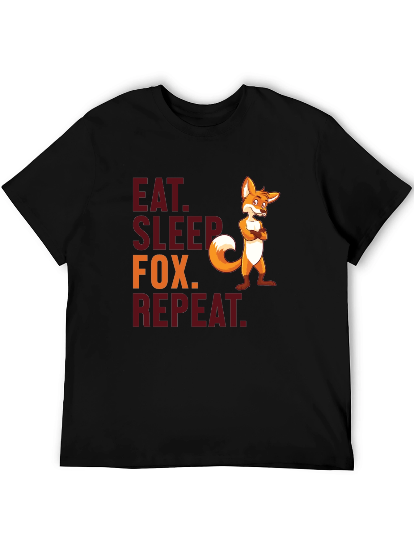 Eat Sleep Fox Repeat T-Shirt - Funny Animal Tee
