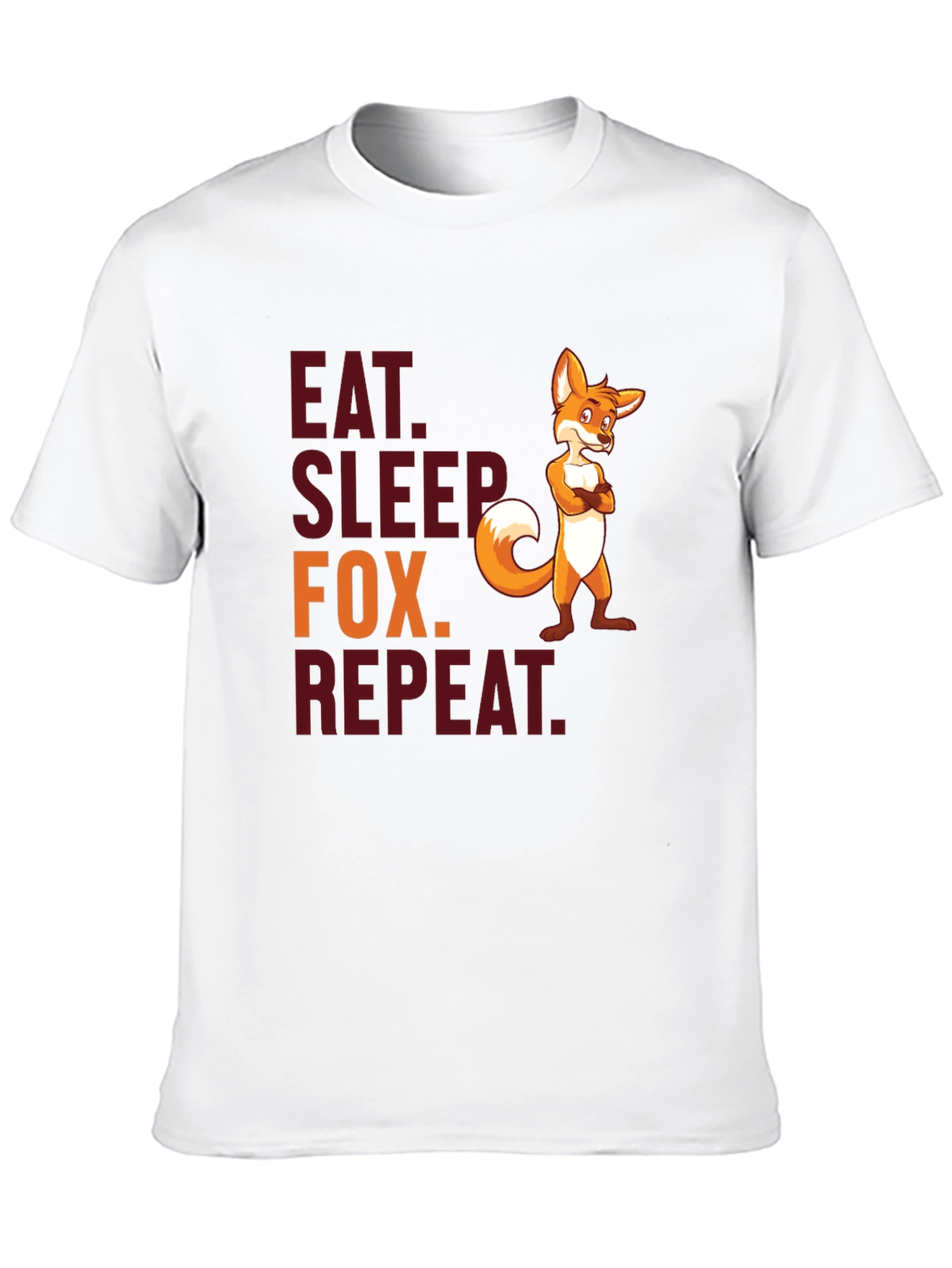 Eat Sleep Fox Repeat T-Shirt - Funny Animal Tee