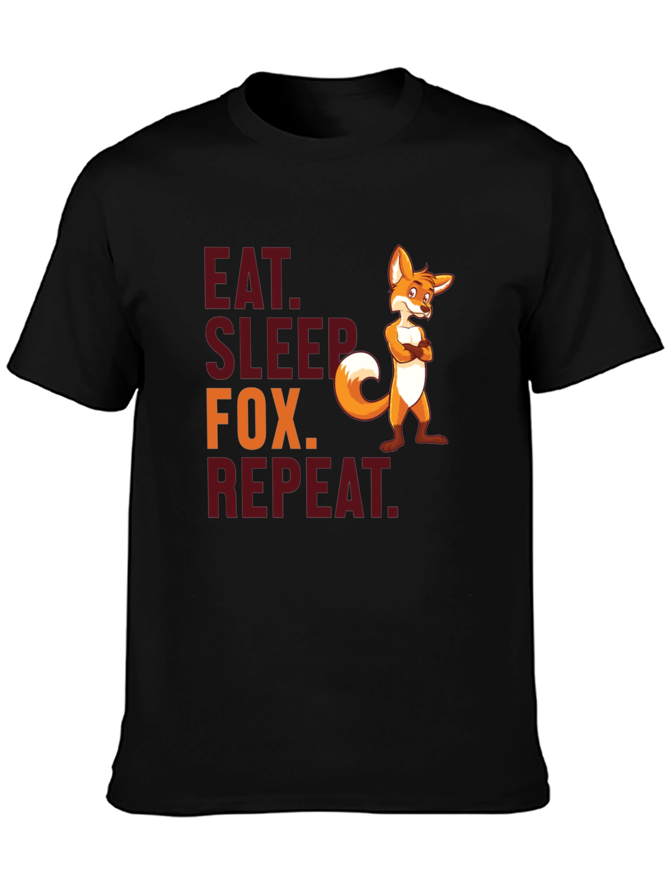 Eat Sleep Fox Repeat T-Shirt - Funny Animal Tee