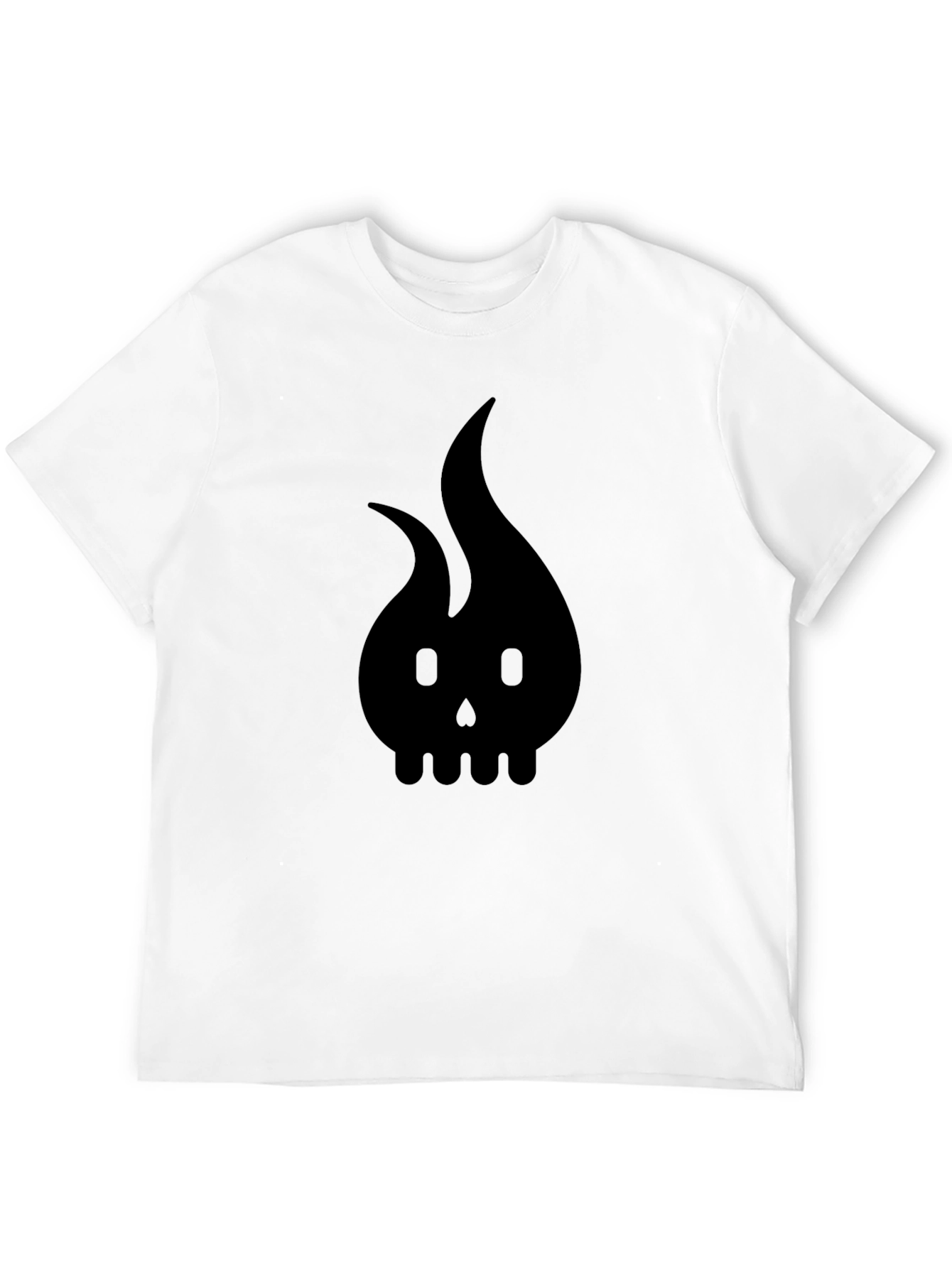 Black Skull Flame Graphic Tee - Mens Style