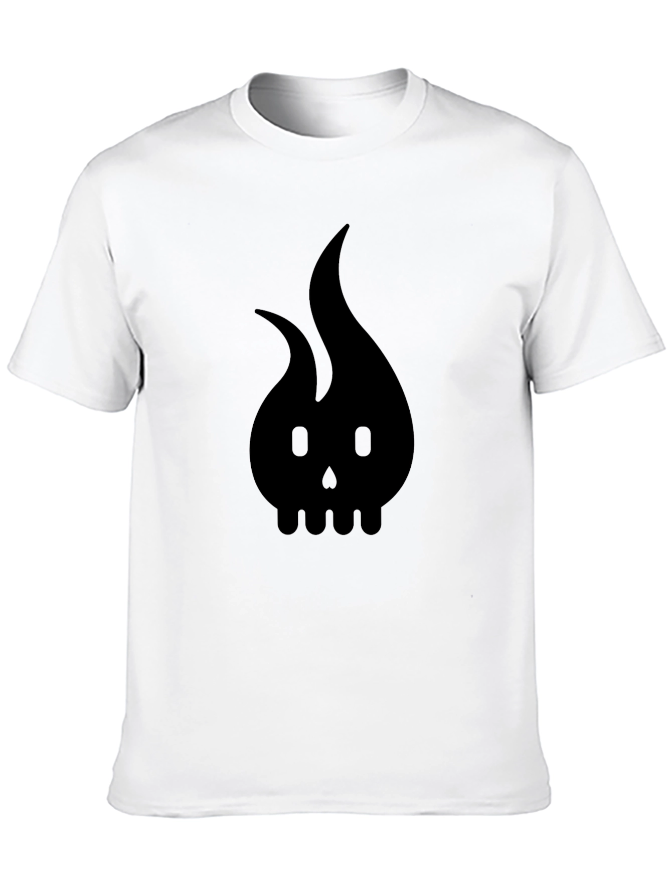 Black Skull Flame Graphic Tee - Mens Style