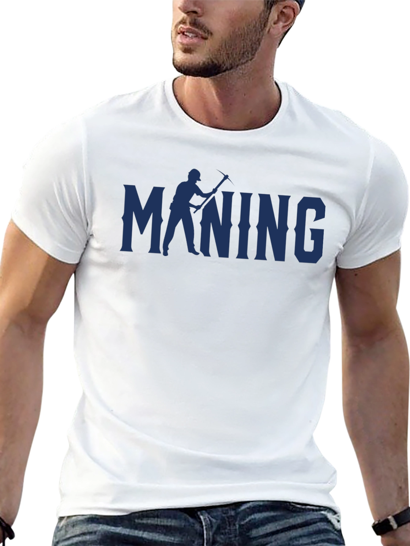 Mining T-Shirt - Miner with Pickaxe Graphic Tee