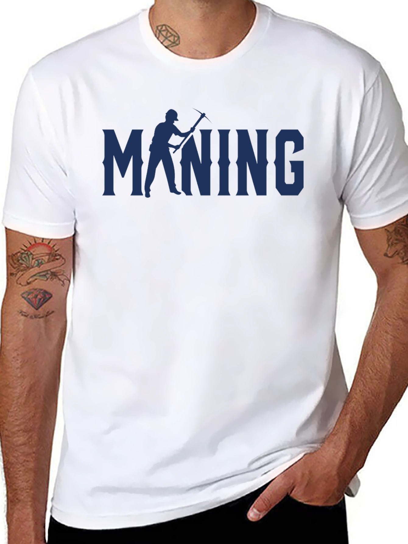 Mining T-Shirt - Miner with Pickaxe Graphic Tee