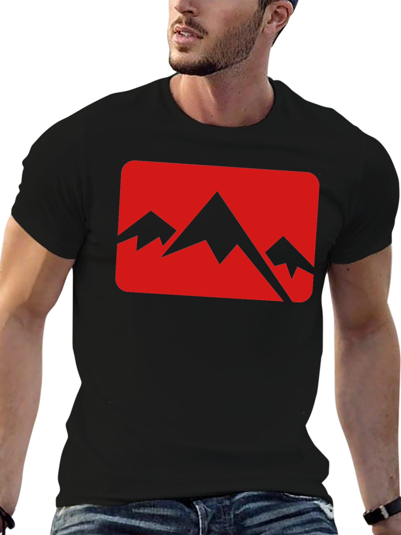 Mountain Peak Graphic Tee - Black