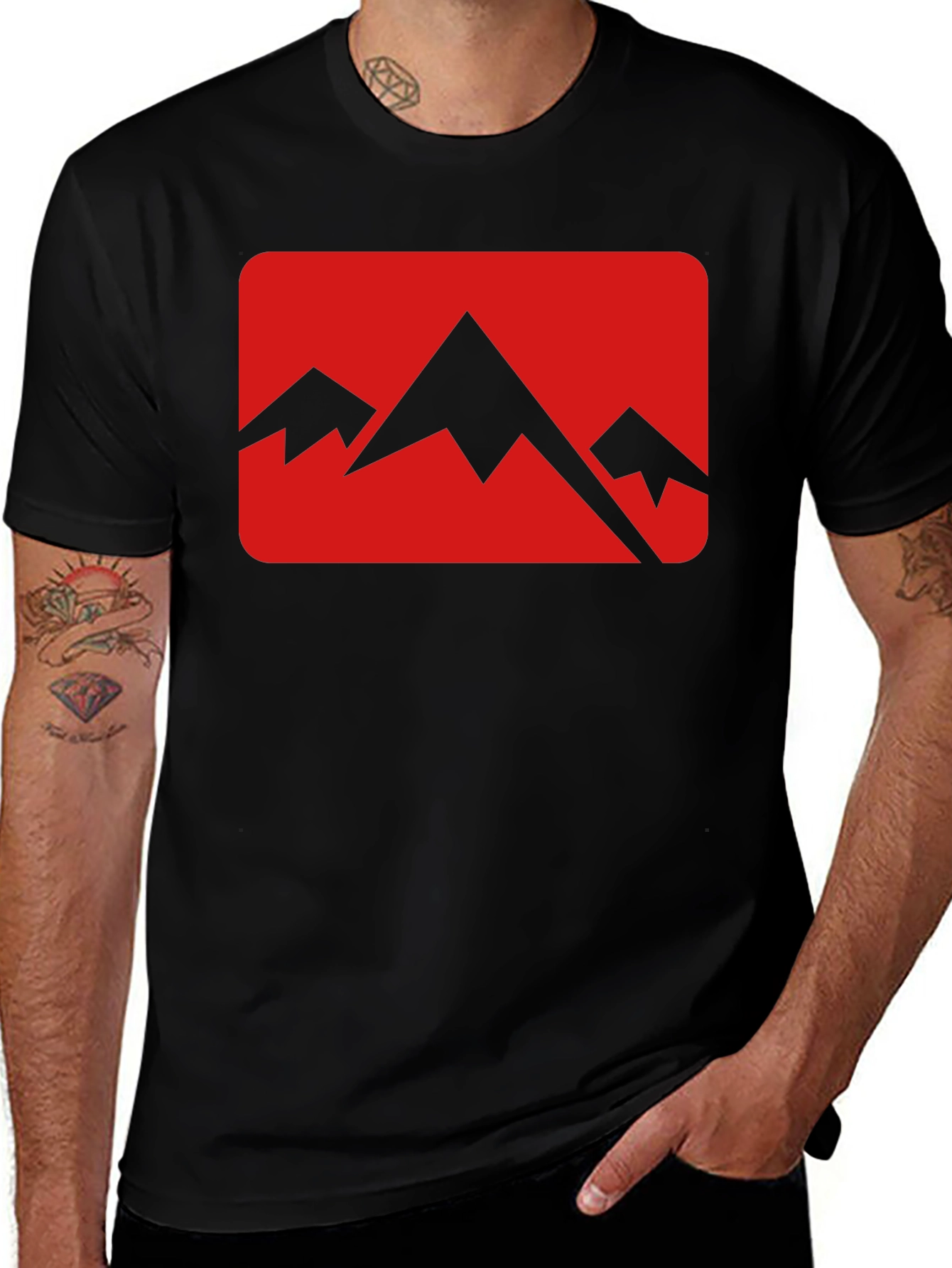 Mountain Peak Graphic Tee - Black