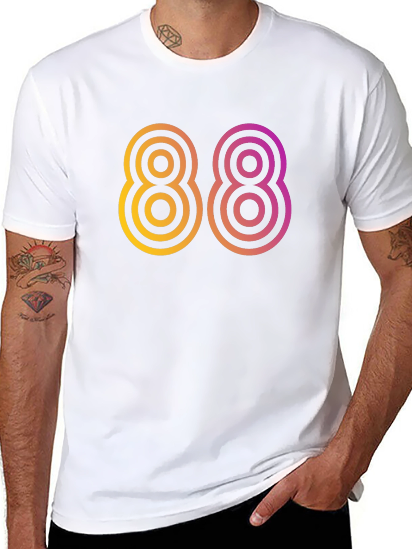 Retro 88 Graphic Tee - Black Cotton Comfort