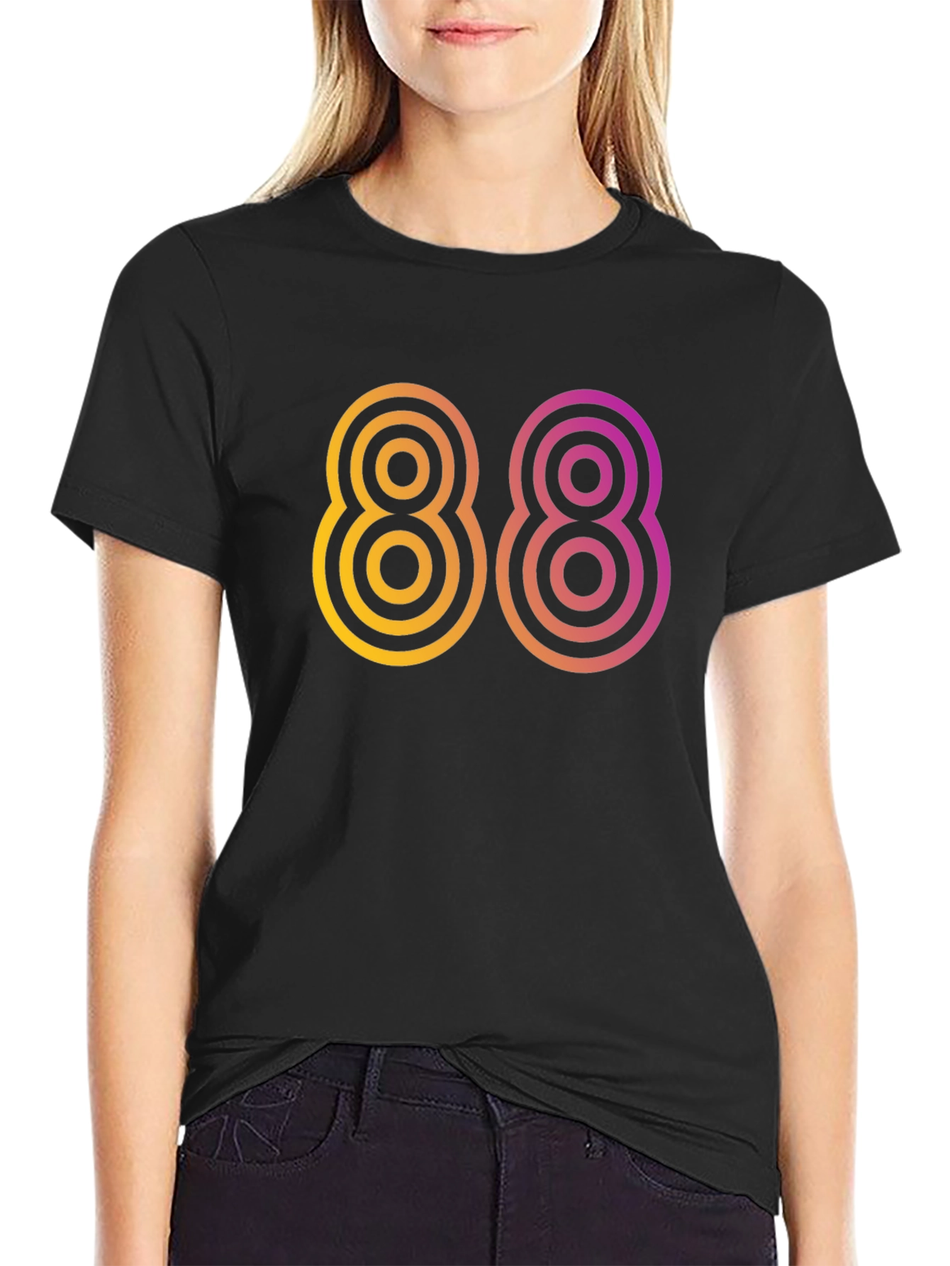 Retro 88 Graphic Tee - Black Cotton Comfort