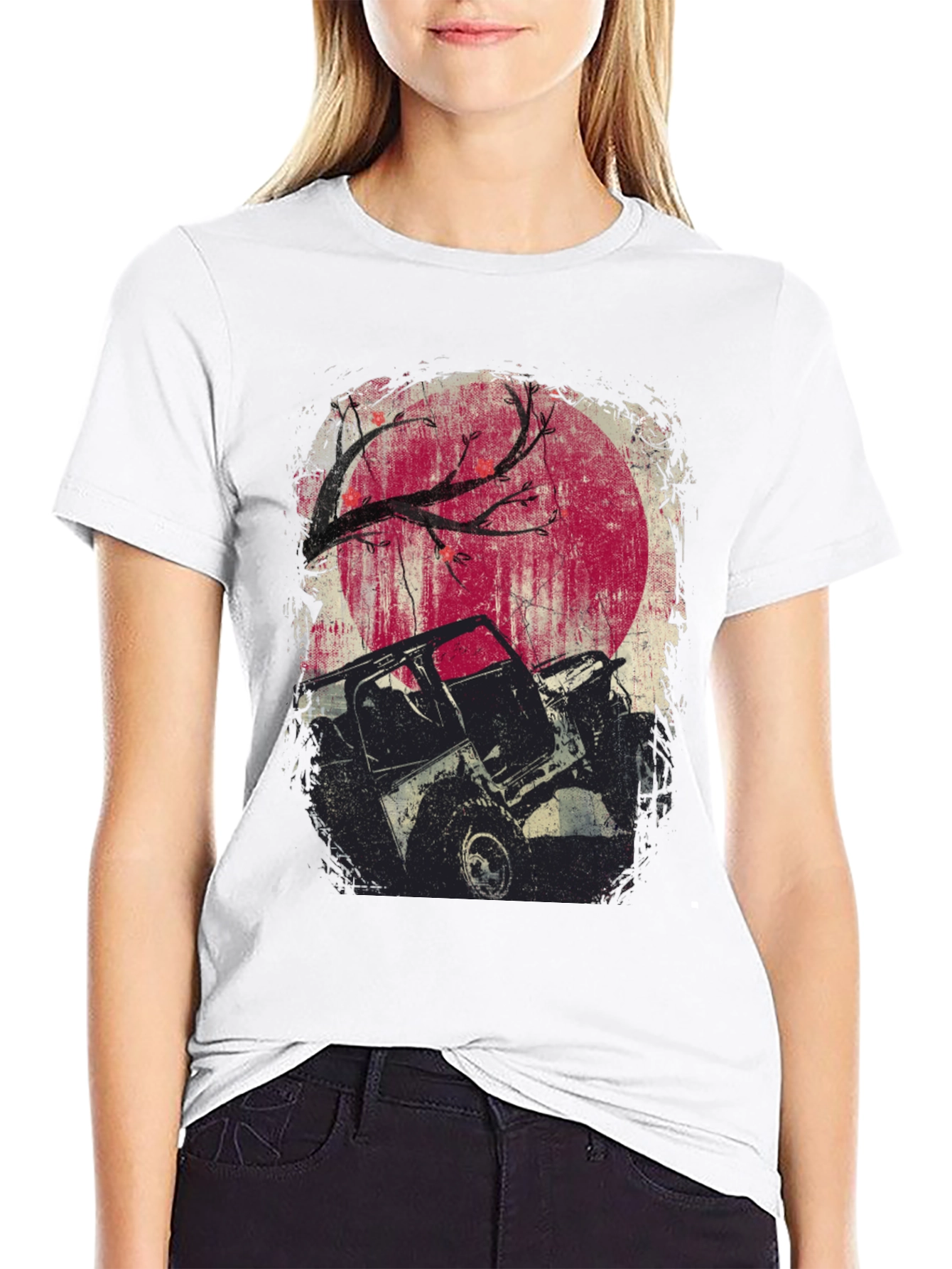 Off-Road Adventure T-Shirt - Moonlit Jeep Design