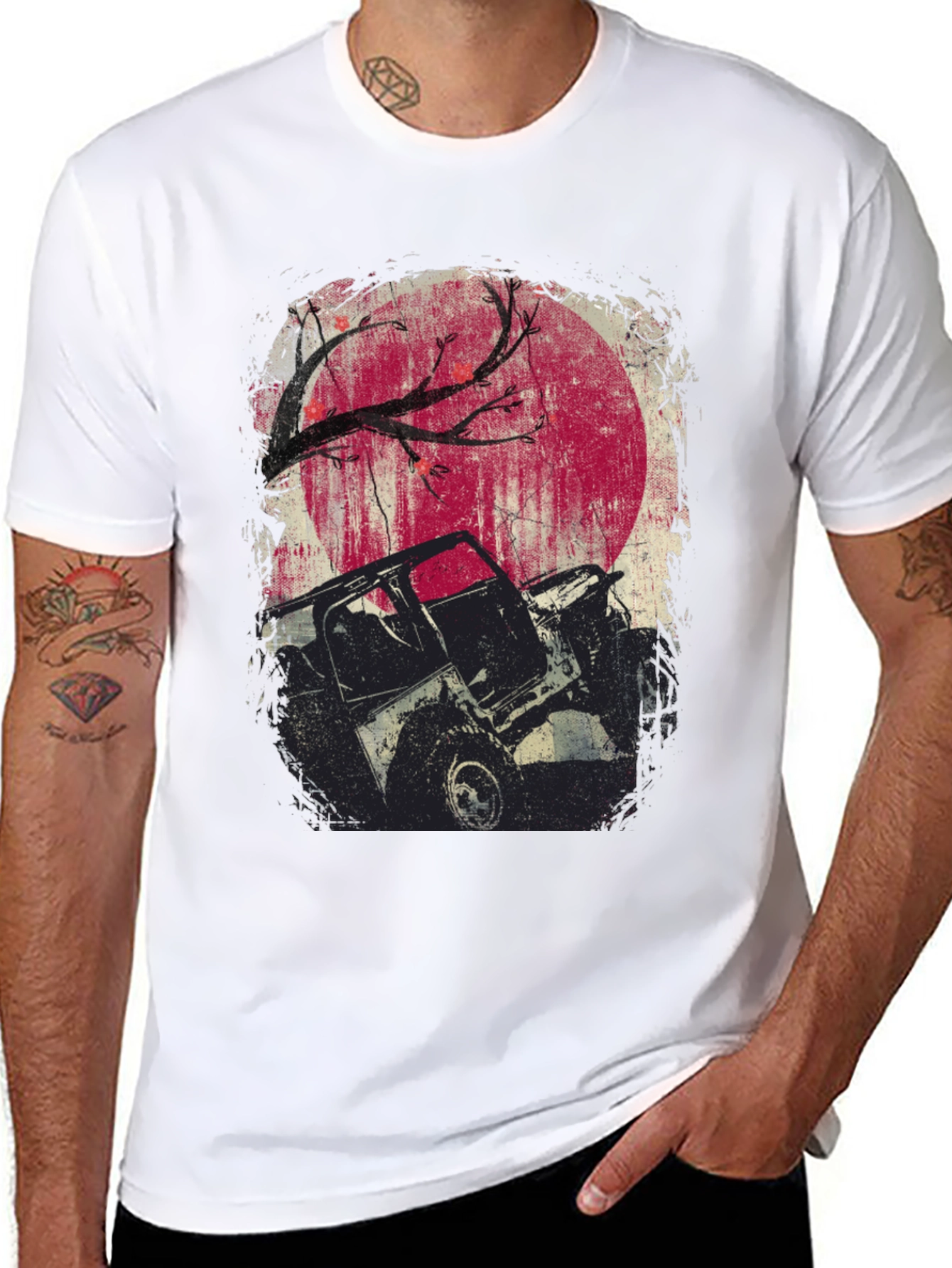 Off-Road Adventure T-Shirt - Moonlit Jeep Design