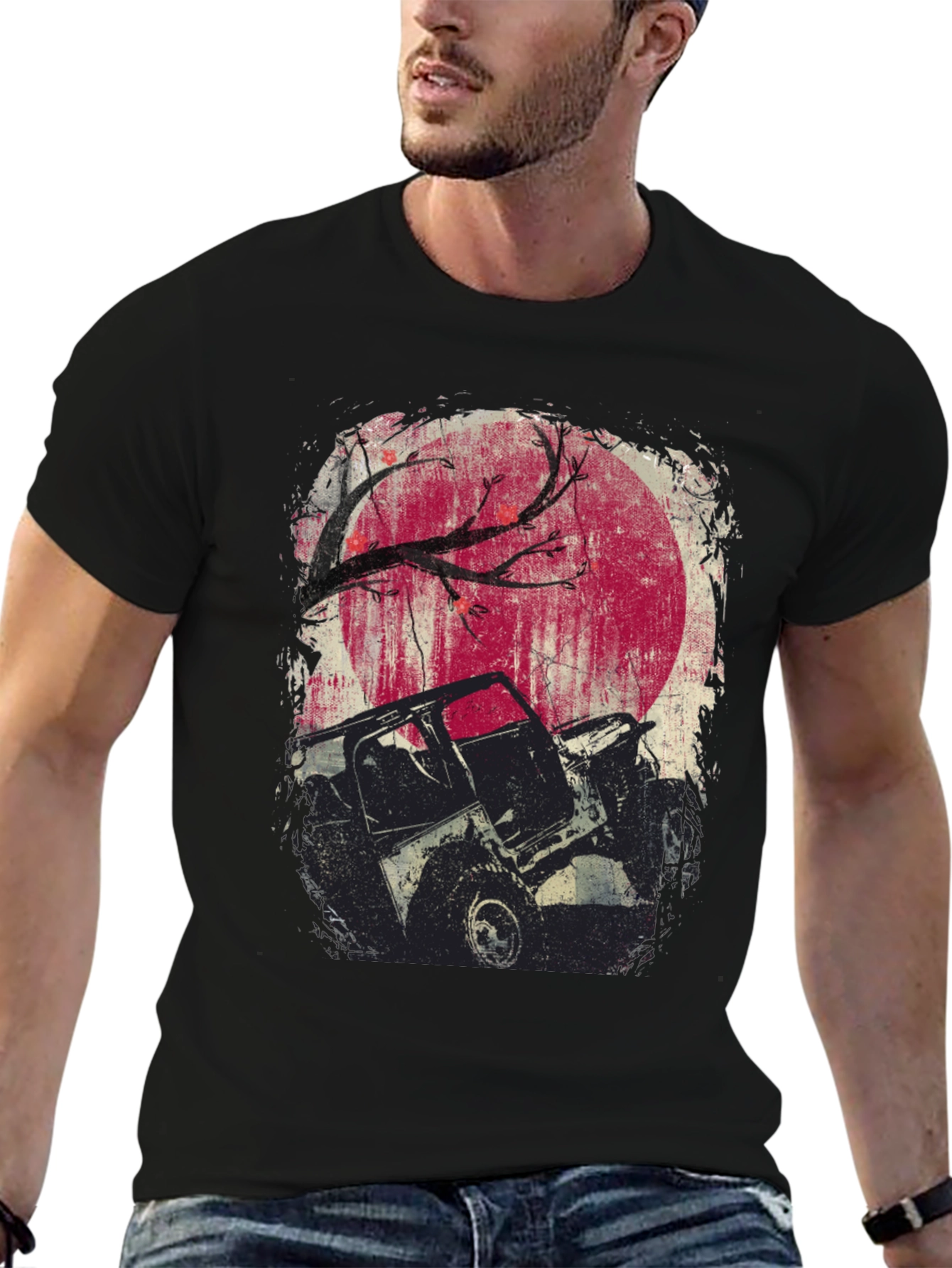 Off-Road Adventure T-Shirt - Moonlit Jeep Design
