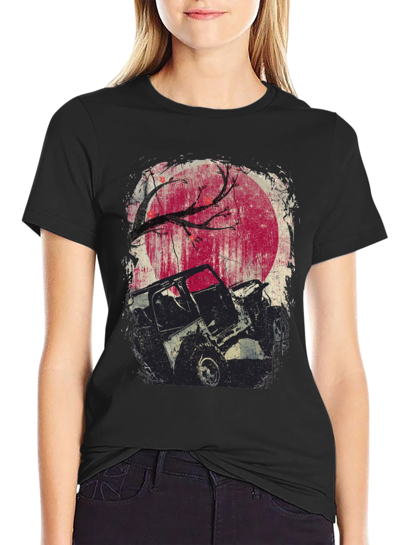 Off-Road Adventure T-Shirt - Moonlit Jeep Design
