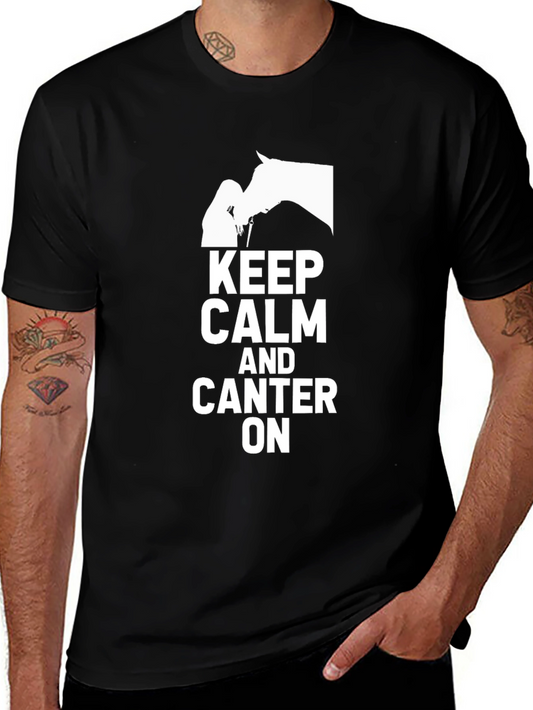 Keep Calm and Canter On Graphic Tee - Equestrian Style
