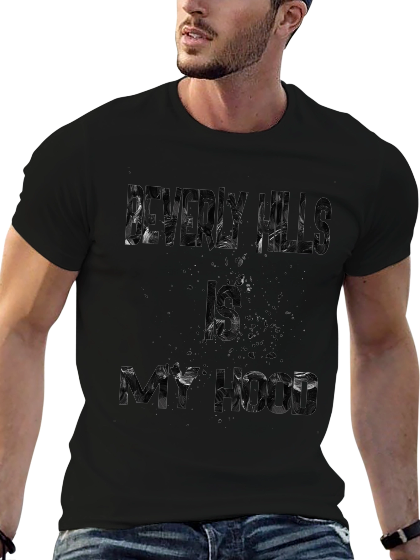 Beverly Hills is My Hood Black Graphic Tee
