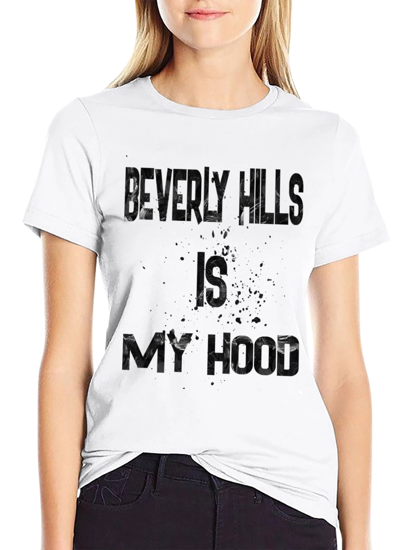 Beverly Hills is My Hood Black Graphic Tee