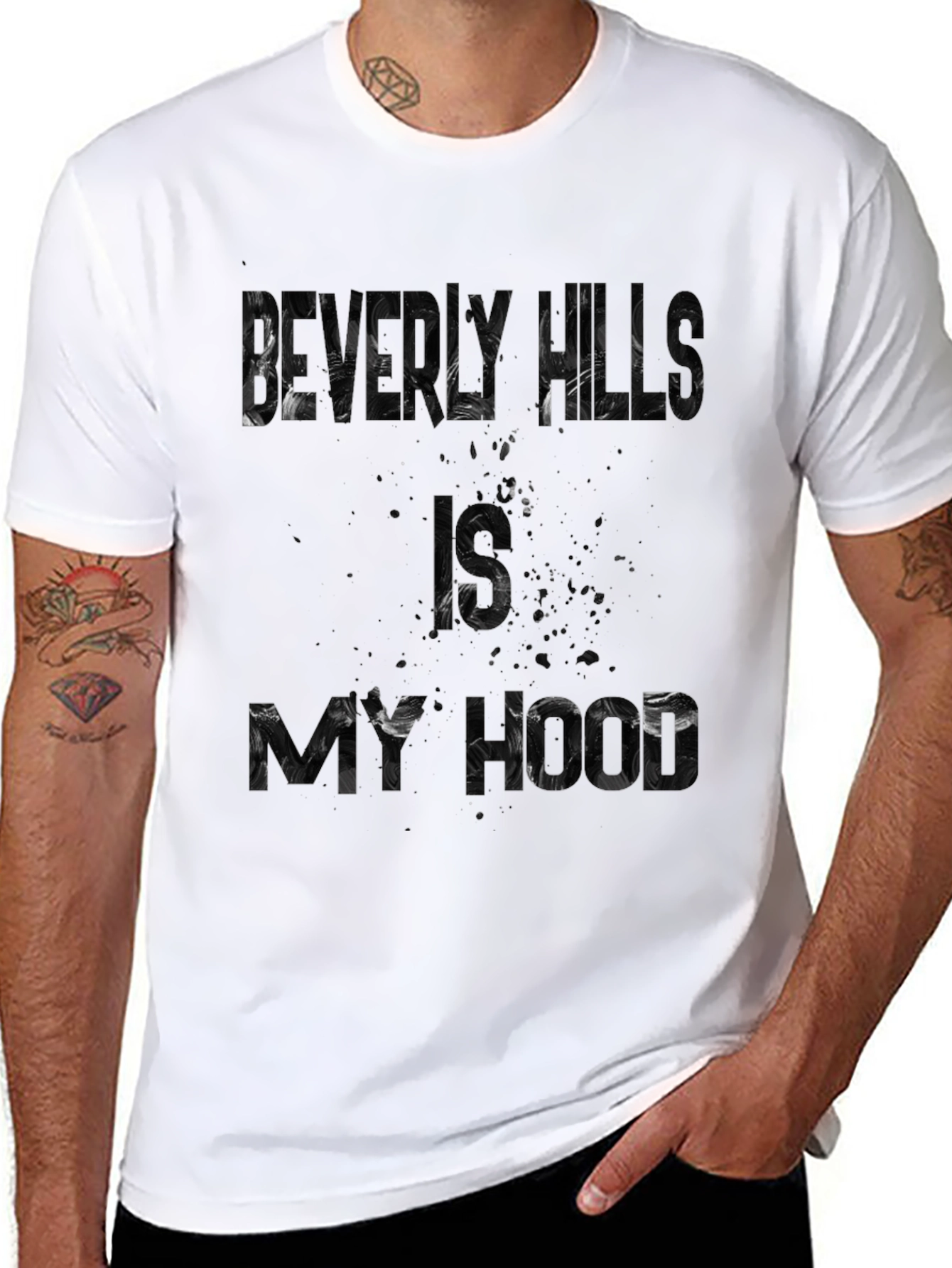 Beverly Hills is My Hood Black Graphic Tee