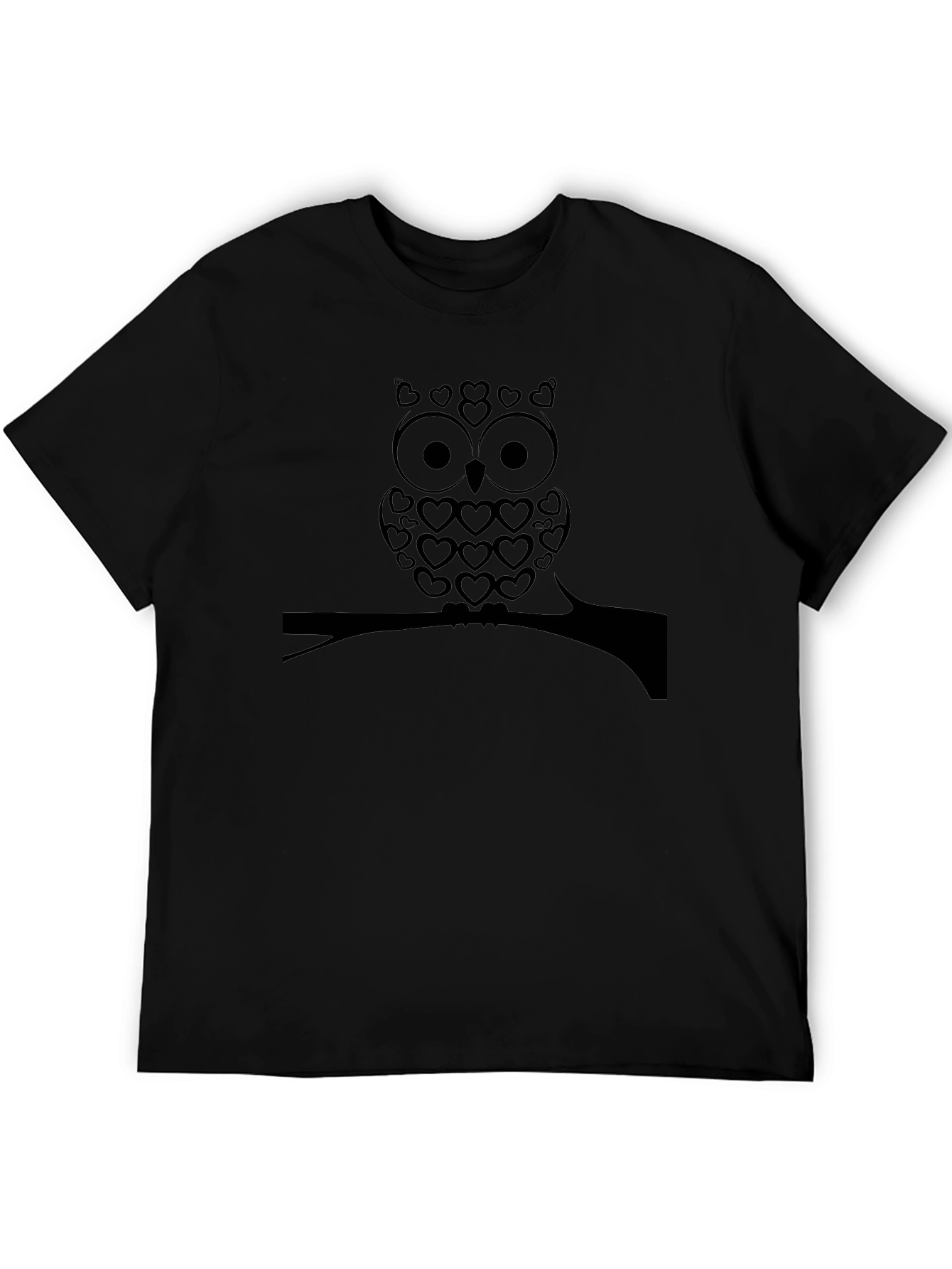 Owl Heart Graphic Tee - Black T-Shirt