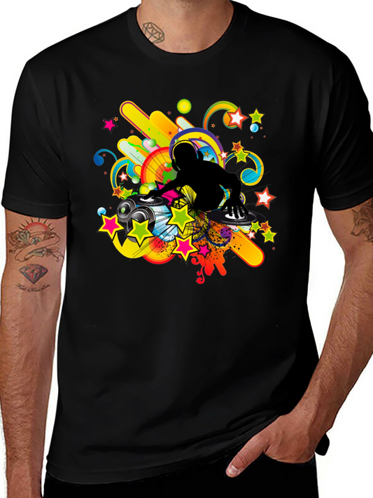 DJ Graphic Print Black T-Shirt