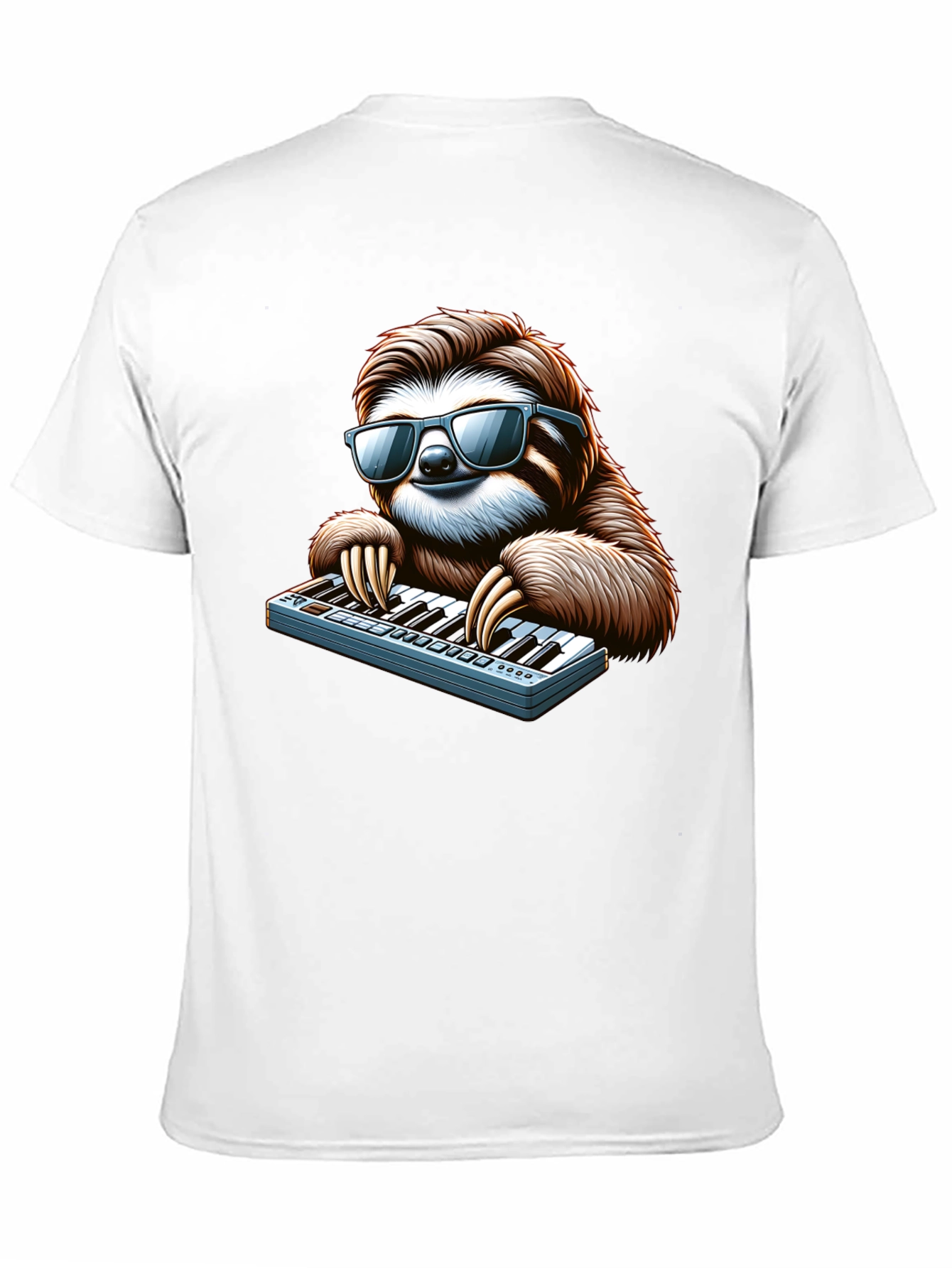 Cool Sloth Playing Keyboard T-Shirt