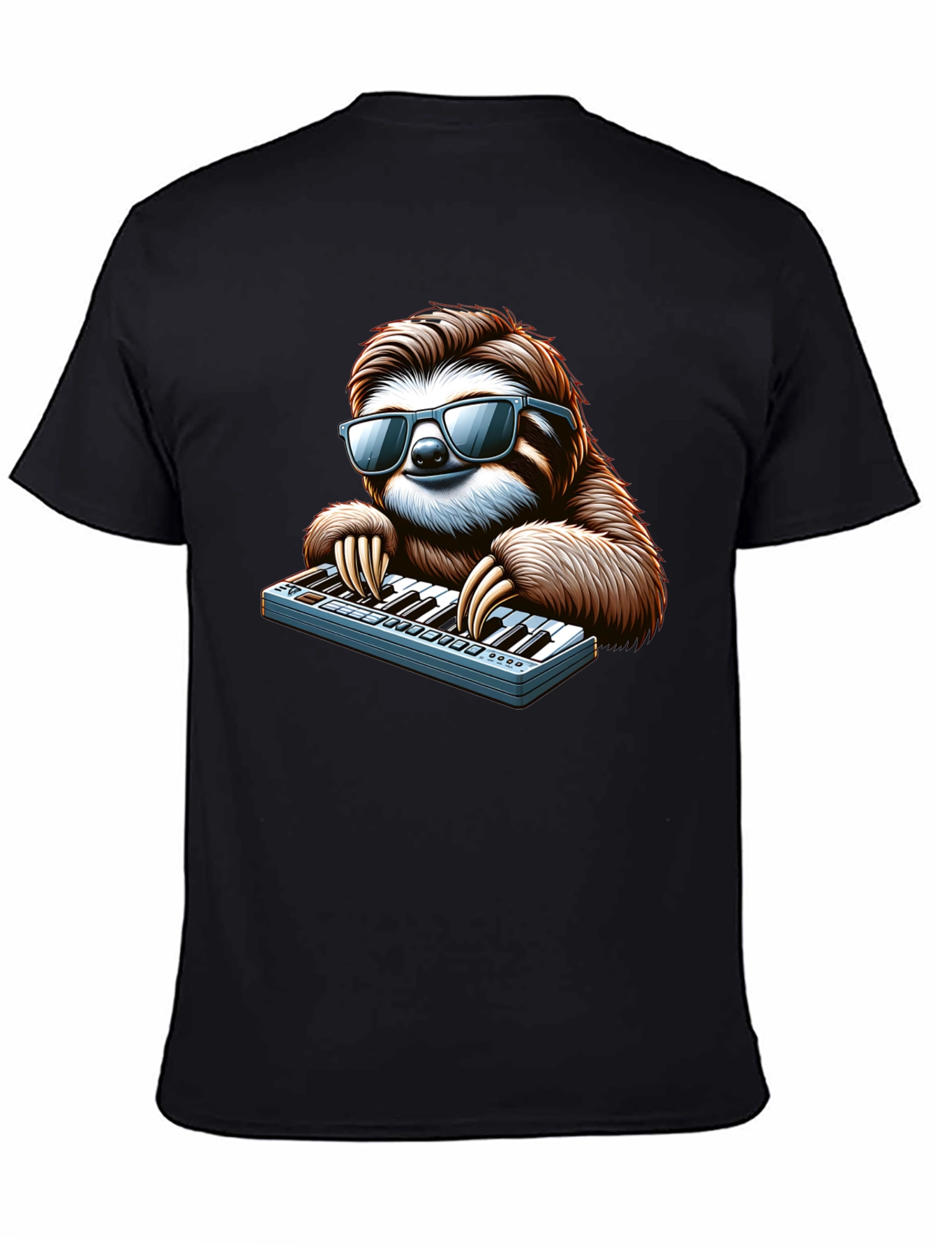Cool Sloth Playing Keyboard T-Shirt