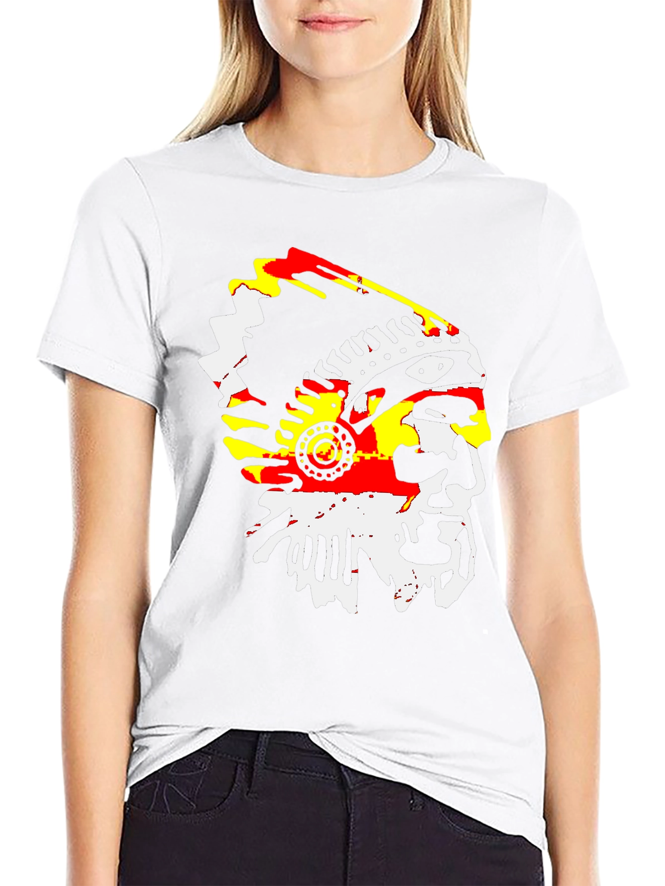 Native American Chief Graphic Tee - Black Cotton T-Shirt