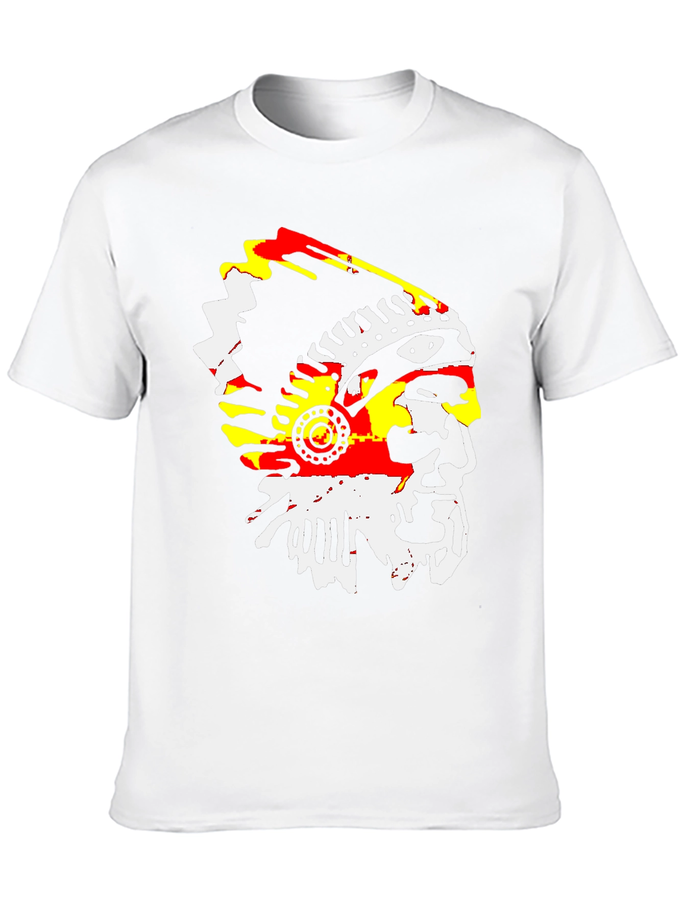 Native American Chief Graphic Tee - Black Cotton T-Shirt