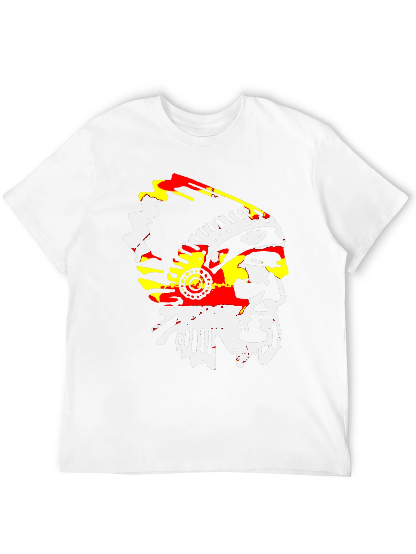 Native American Chief Graphic Tee - Black Cotton T-Shirt