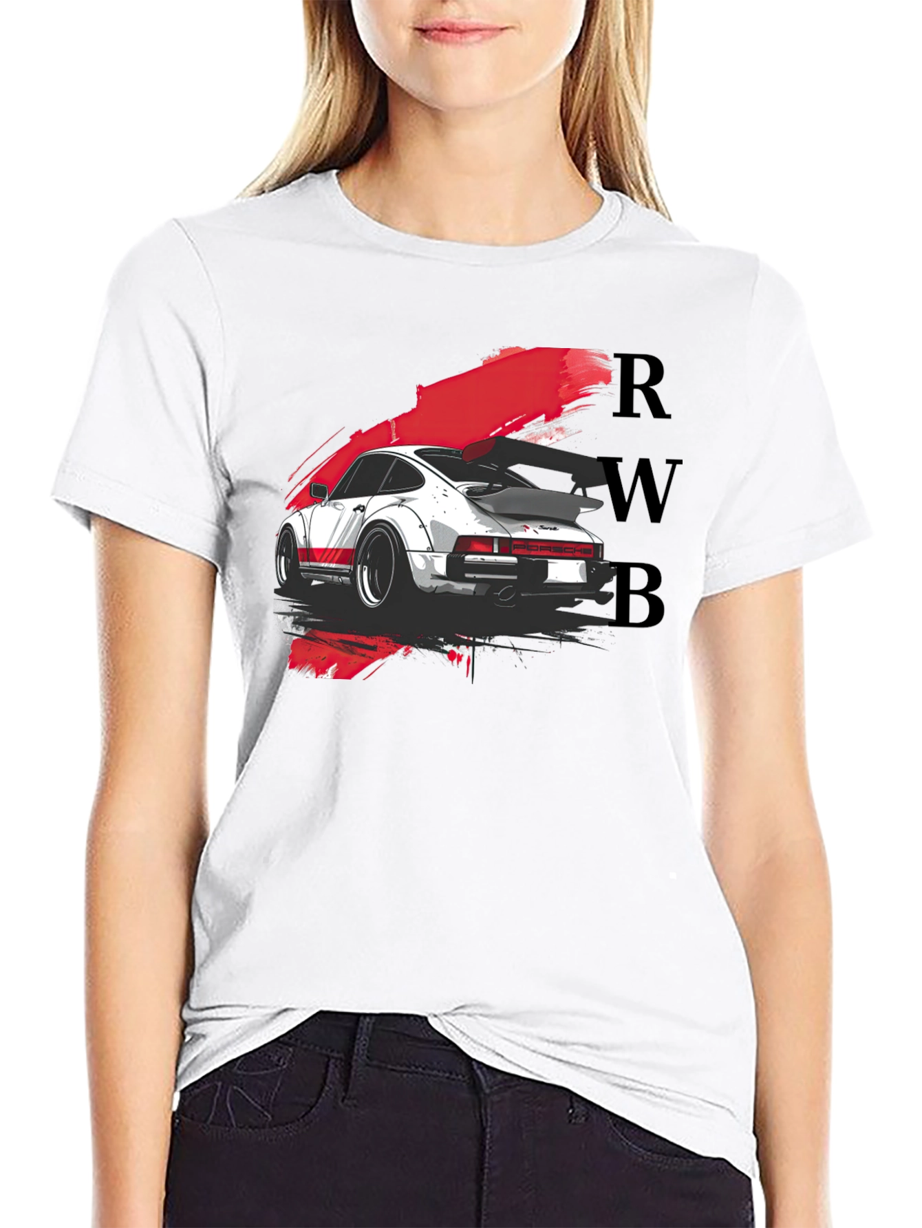 RWB Porsche Graphic Tee - Black Cotton T-Shirt