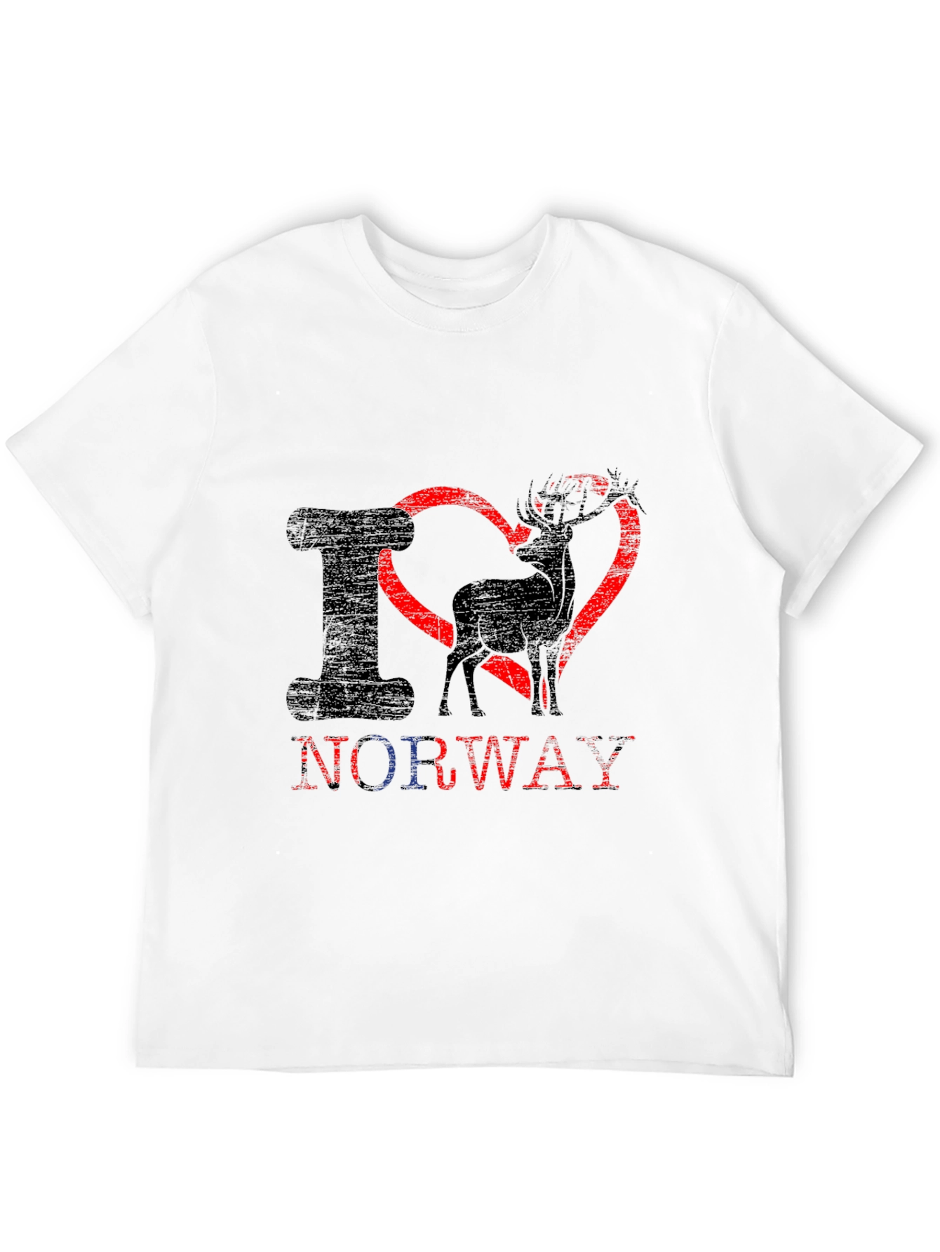 I Heart Norway Deer T-Shirt - Black