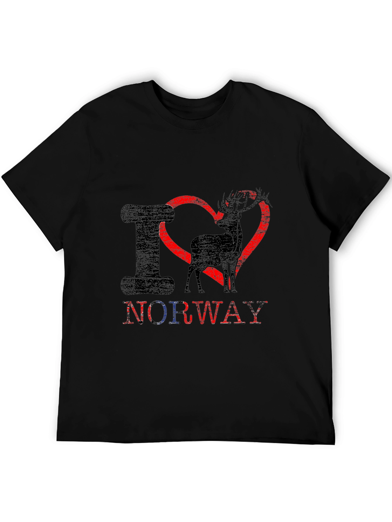 I Heart Norway Deer T-Shirt - Black